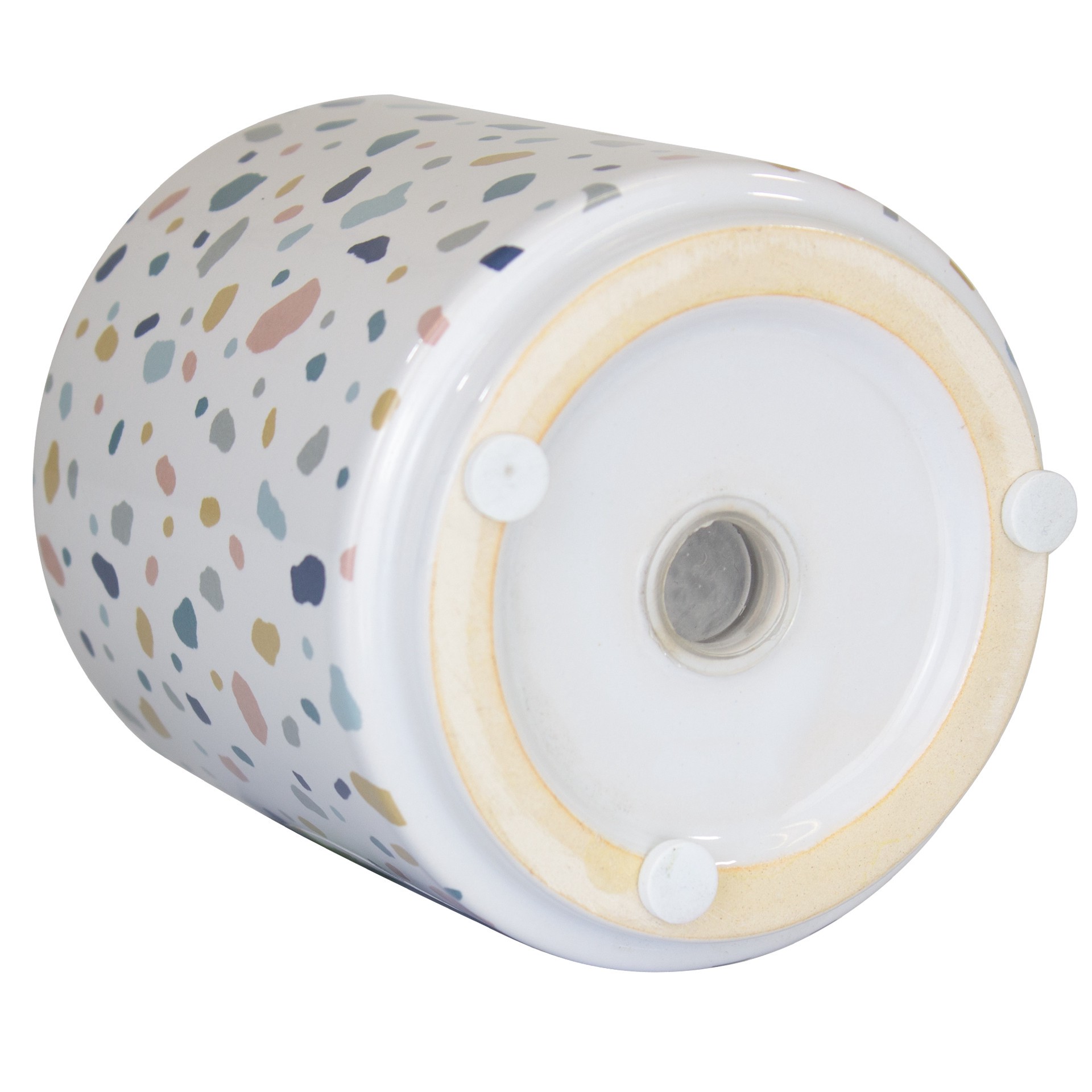 slide 5 of 6, allen + roth Round 4.14-in W x 4.14-in L White Ceramic Indoor Planter, 1 ct