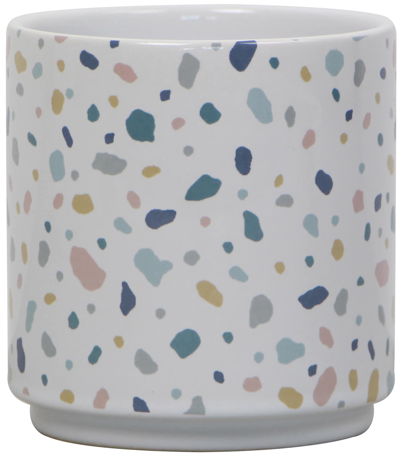 slide 1 of 6, allen + roth Round 4.14-in W x 4.14-in L White Ceramic Indoor Planter, 1 ct