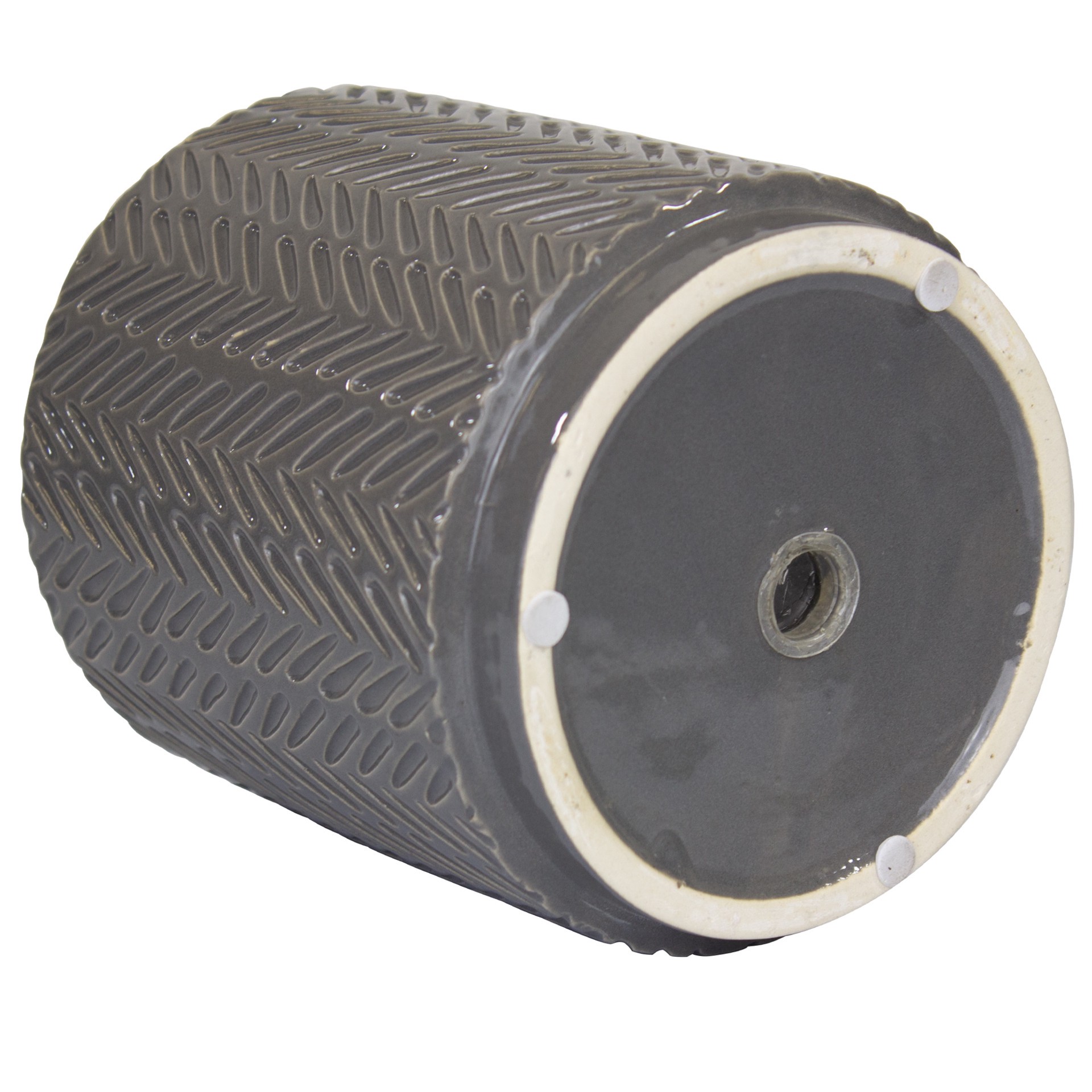 slide 5 of 6, allen + roth Round 5.0-in W x 5.0-in L Black Ceramic Indoor Planter, 1 ct