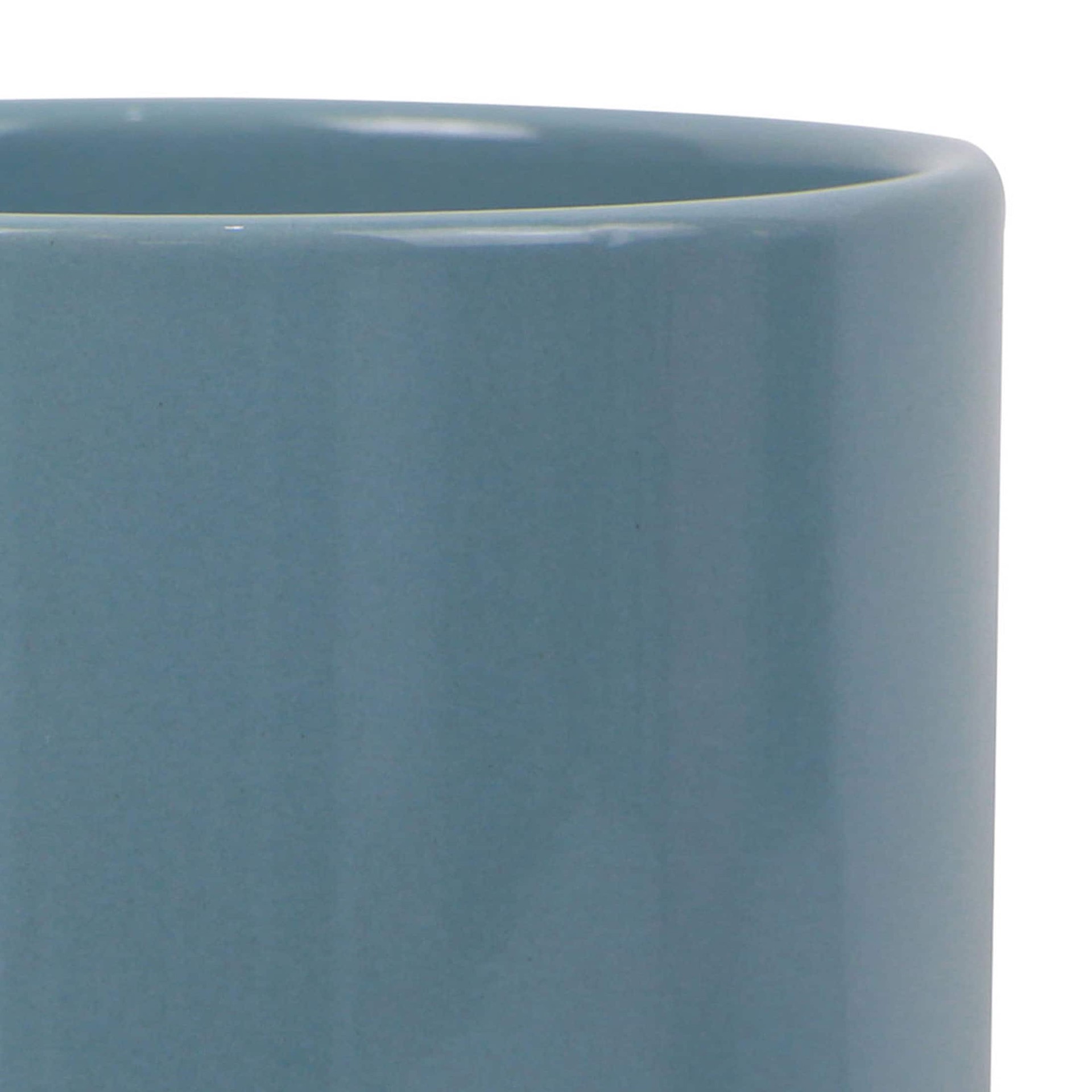 slide 2 of 6, allen + roth Round 5.12-in W x 5.12-in L Blue Ceramic Indoor Planter, 1 ct