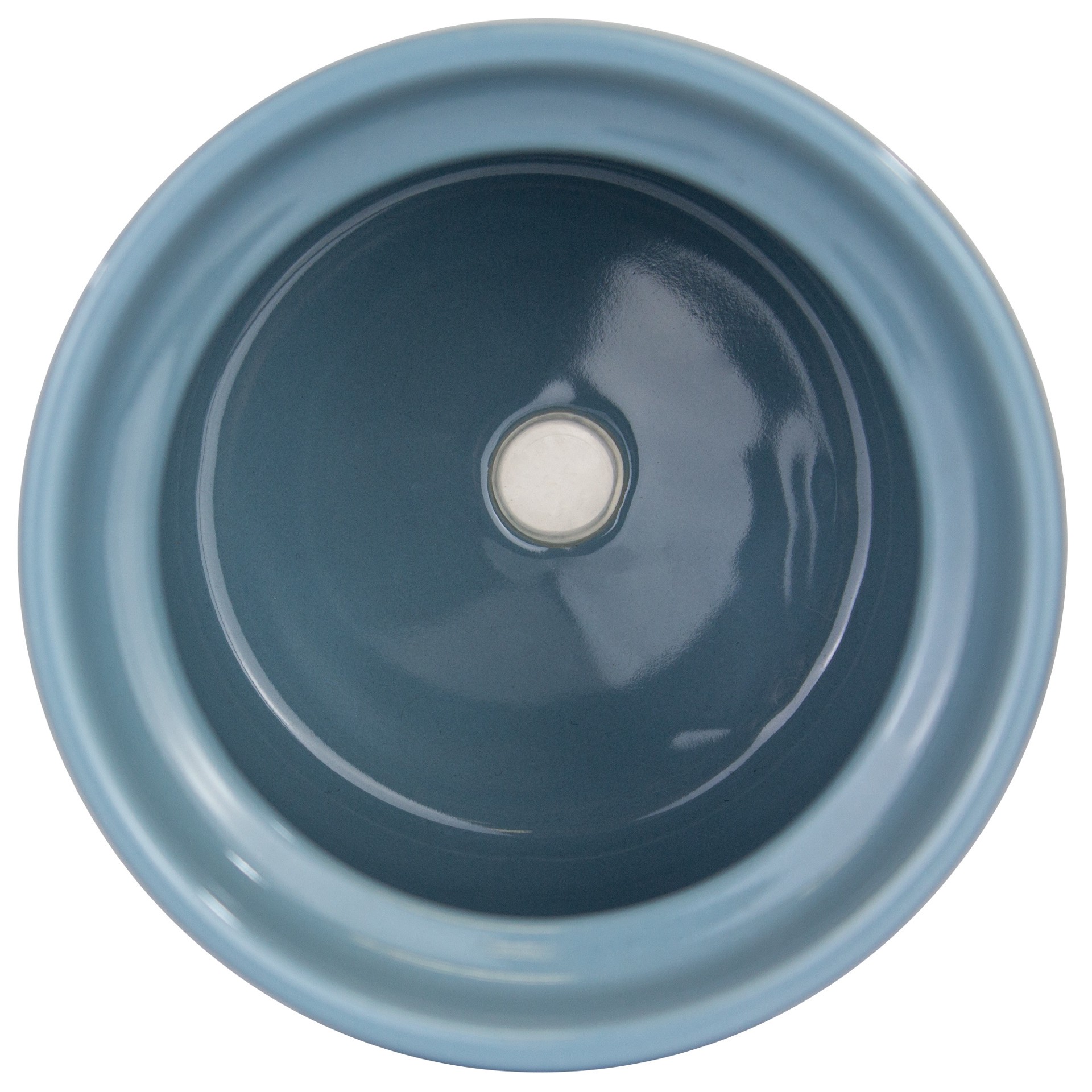 slide 4 of 6, allen + roth Round 5.12-in W x 5.12-in L Blue Ceramic Indoor Planter, 1 ct