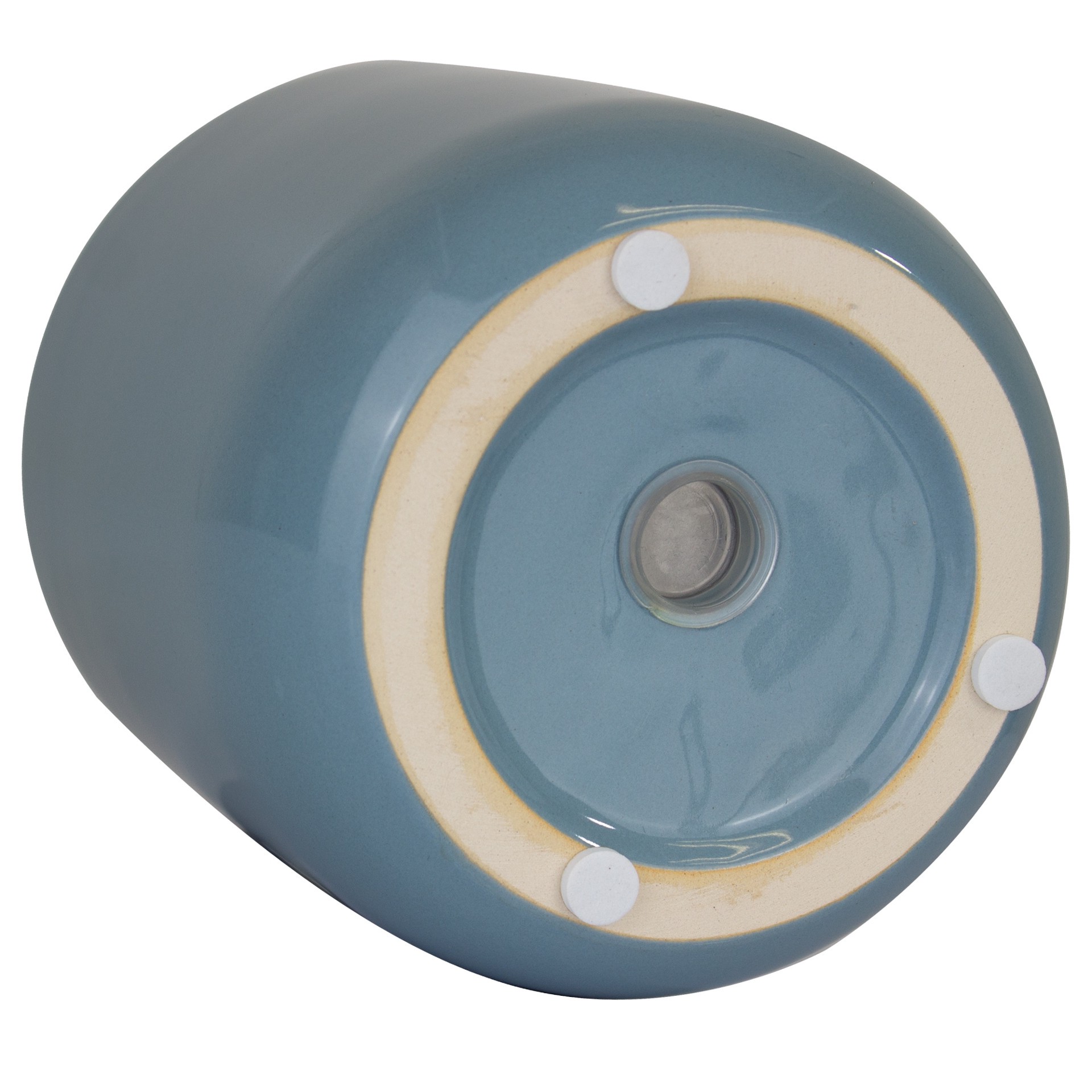 slide 5 of 6, allen + roth Round 5.12-in W x 5.12-in L Blue Ceramic Indoor Planter, 1 ct