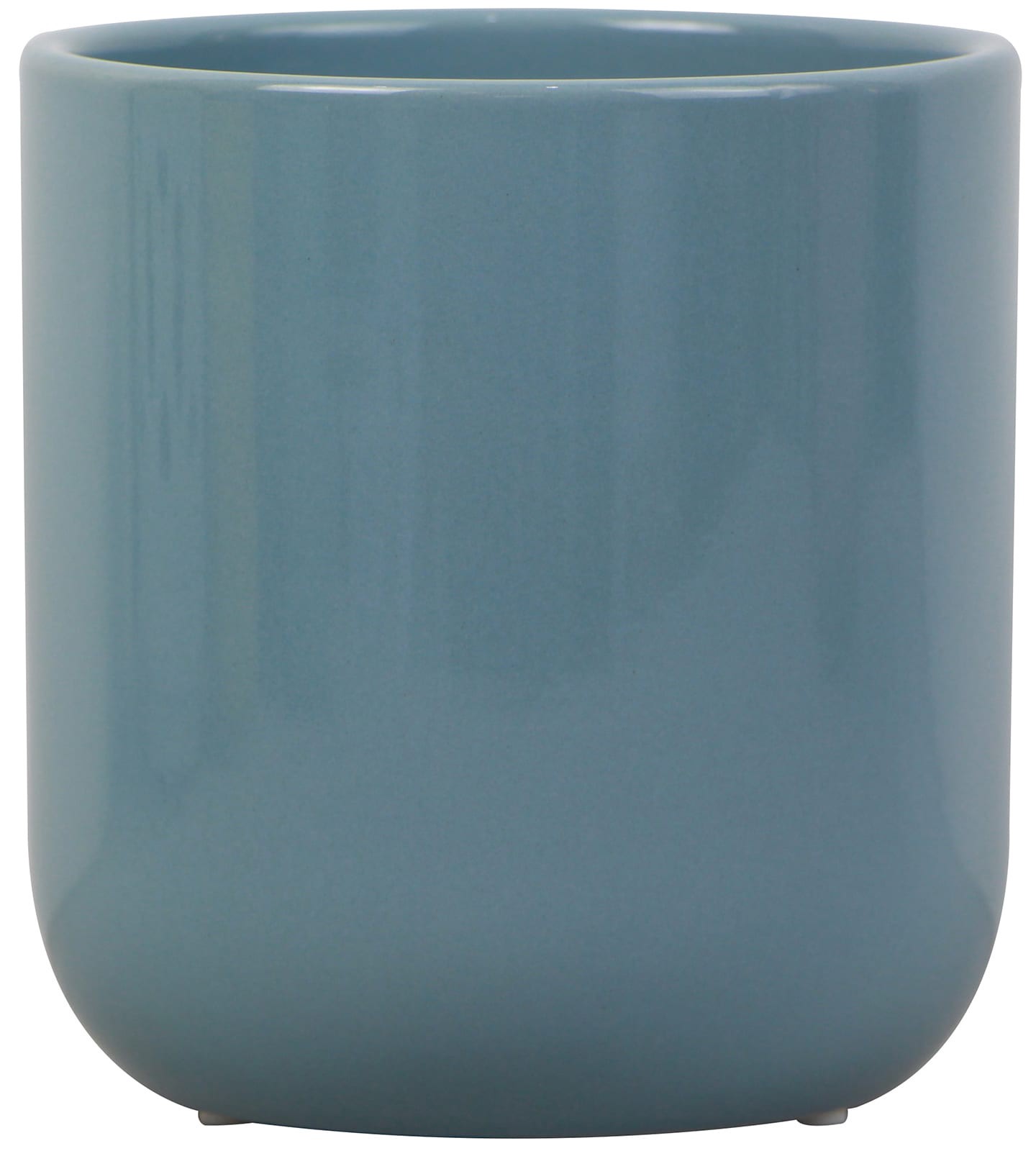 slide 1 of 6, allen + roth Round 5.12-in W x 5.12-in L Blue Ceramic Indoor Planter, 1 ct
