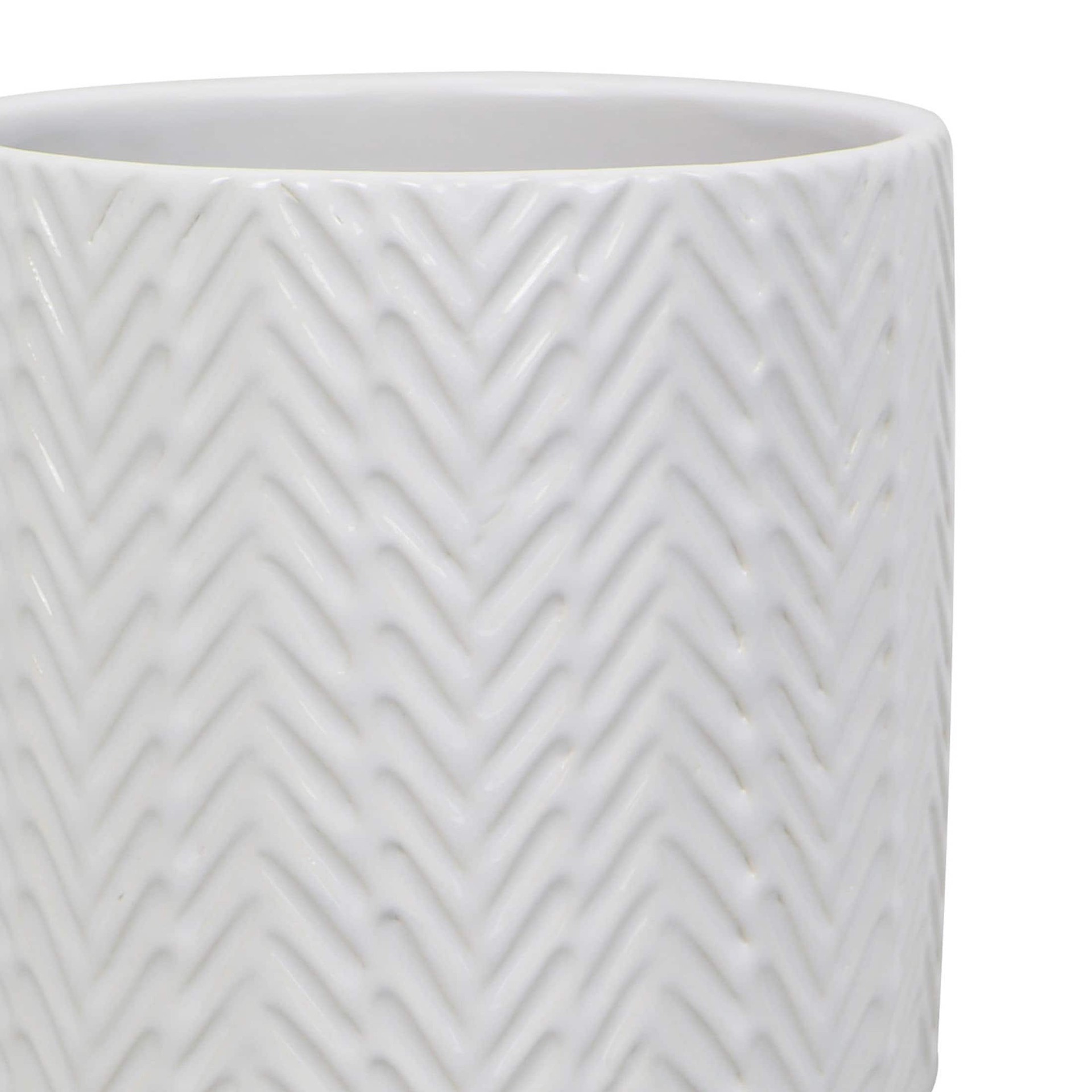 slide 2 of 6, allen + roth Round 5.0-in W x 5.0-in L White Ceramic Indoor Planter, 1 ct
