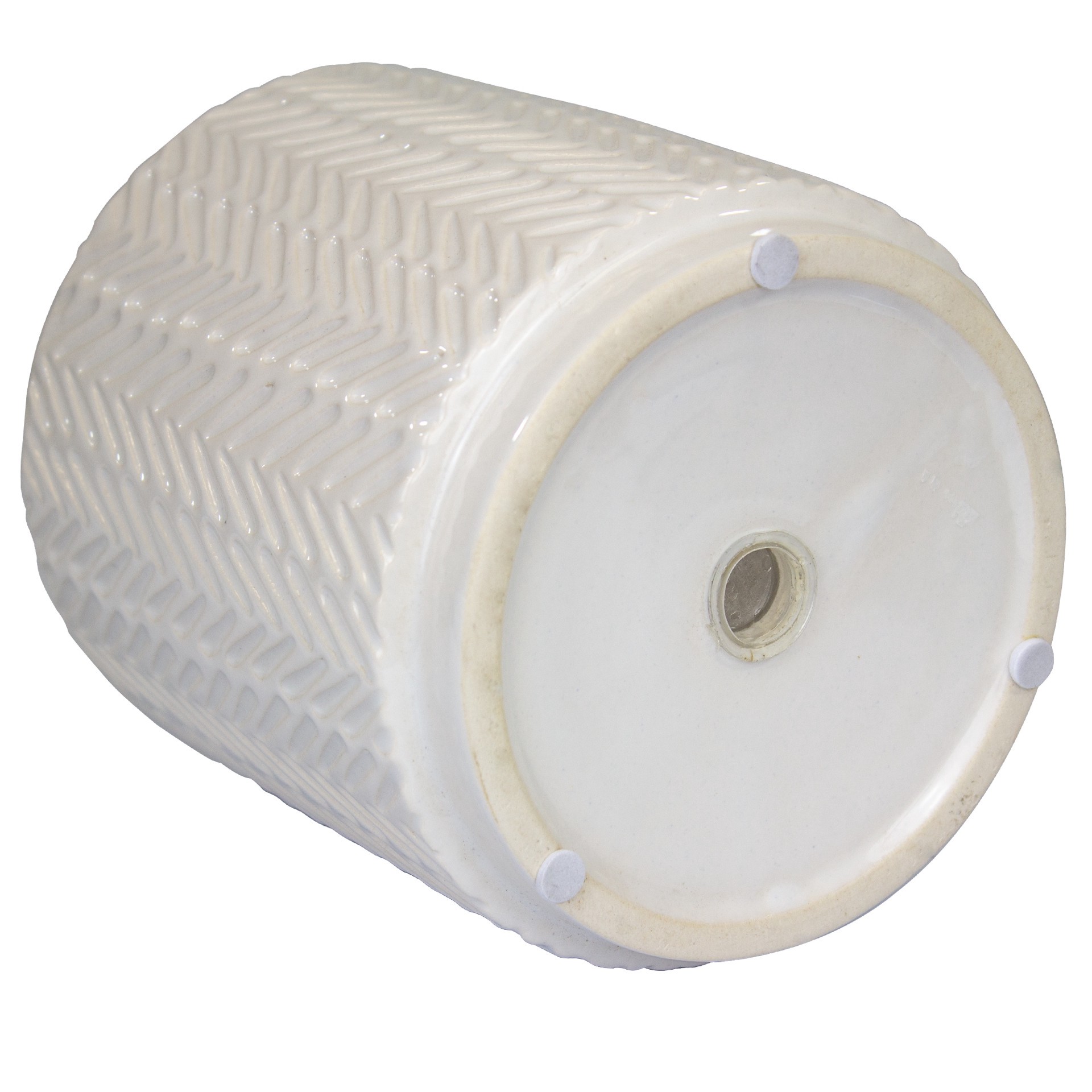 slide 5 of 6, allen + roth Round 5.0-in W x 5.0-in L White Ceramic Indoor Planter, 1 ct