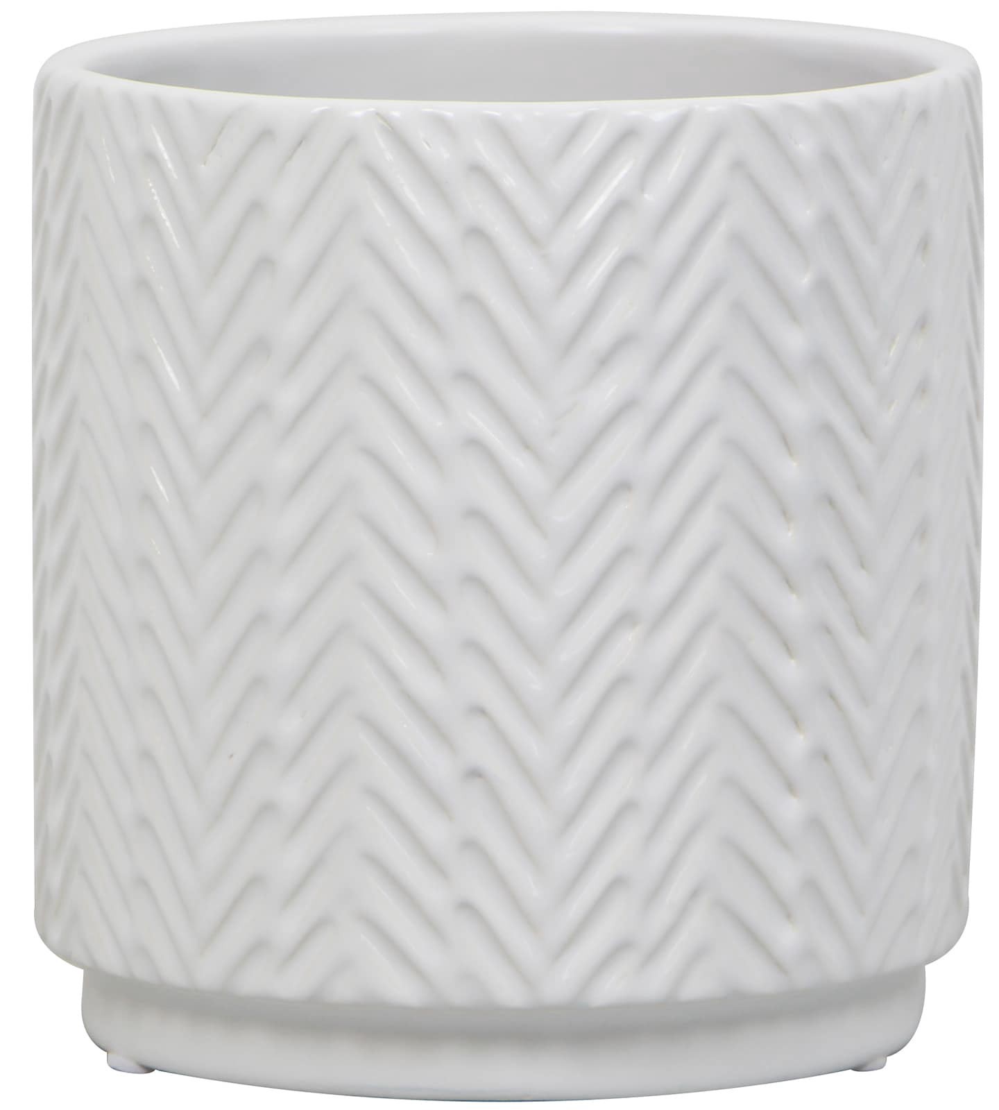 slide 1 of 6, allen + roth Round 5.0-in W x 5.0-in L White Ceramic Indoor Planter, 1 ct