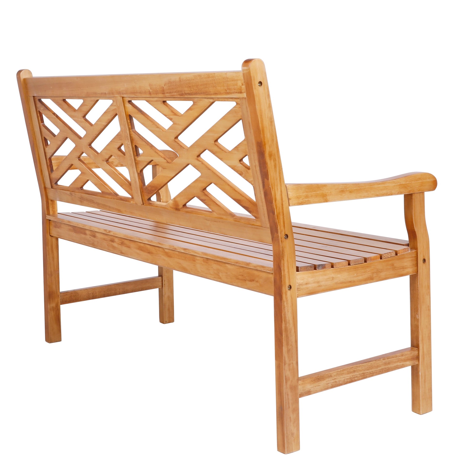 slide 2 of 6, Style Selections 46.85-in W x 35.43-in H Natural Garden Bench, 1 ct
