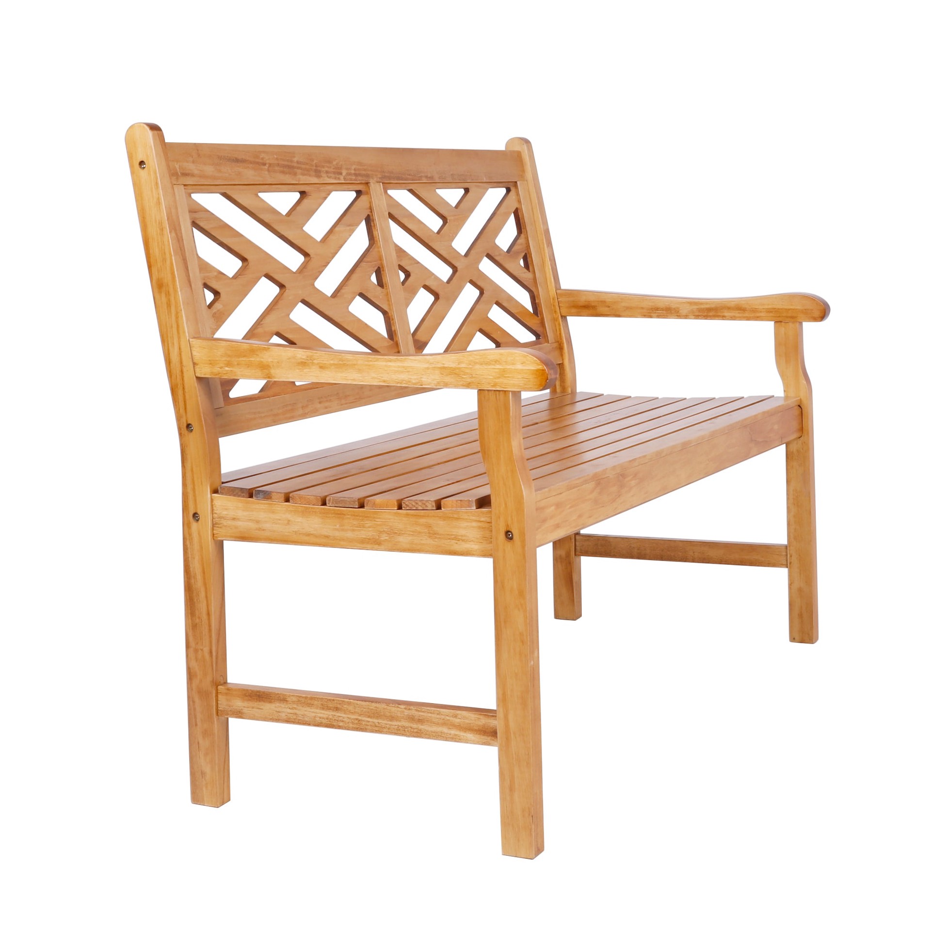 slide 3 of 6, Style Selections 46.85-in W x 35.43-in H Natural Garden Bench, 1 ct