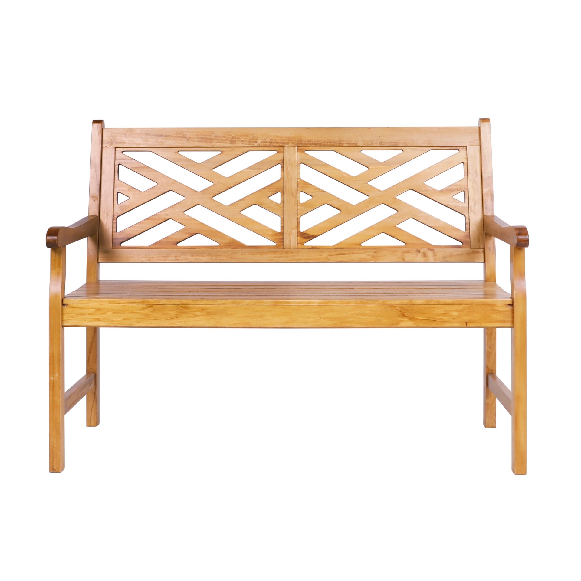 slide 4 of 6, Style Selections 46.85-in W x 35.43-in H Natural Garden Bench, 1 ct