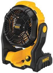 DEWALT 8-in Indoor/Outdoor Jobsite Fan, Battery Powered, in Yellow