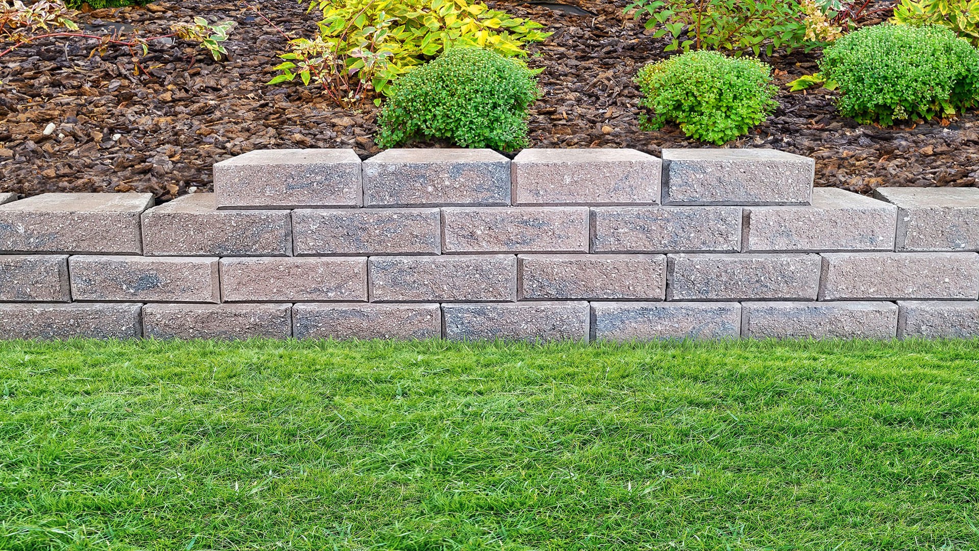 slide 5 of 6, 4-Inches H x 12-Inches L x 7-Inches D Brown/Charcoal Concrete Retaining wall block, 1 ct