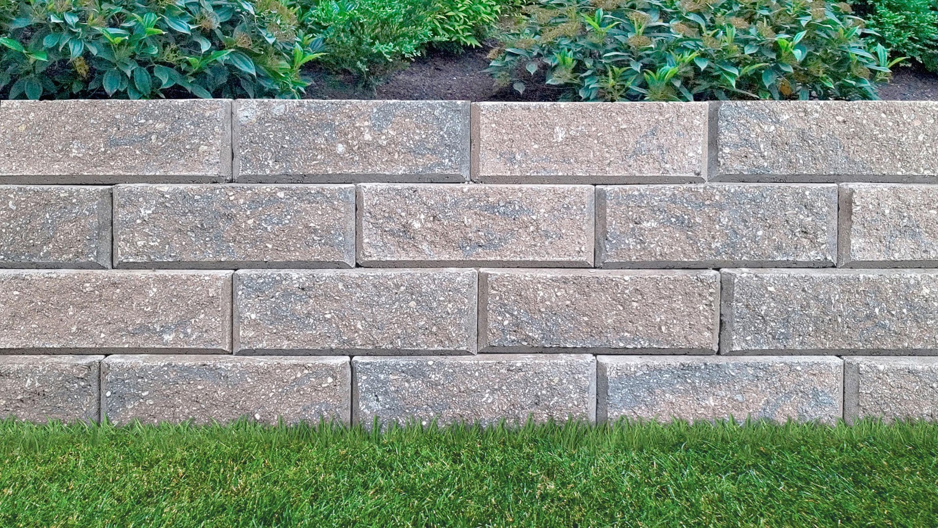 slide 6 of 6, 4-Inches H x 12-Inches L x 7-Inches D Brown/Charcoal Concrete Retaining wall block, 1 ct