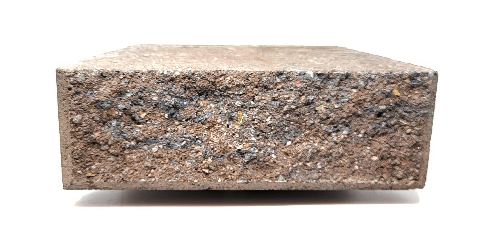 slide 1 of 6, 4-Inches H x 12-Inches L x 7-Inches D Brown/Charcoal Concrete Retaining wall block, 1 ct