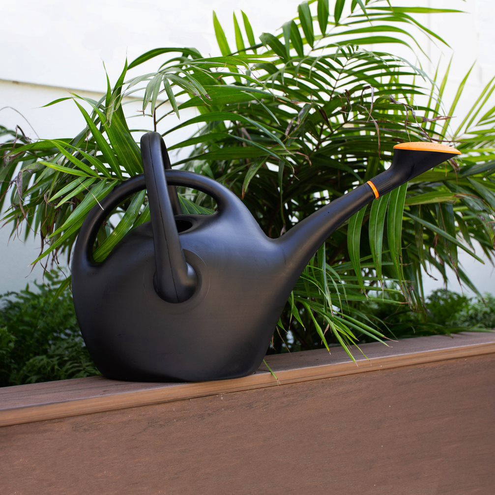 slide 6 of 6, Bloem 2.6-Gallon Black Plastic Classic Watering Can, 1 ct