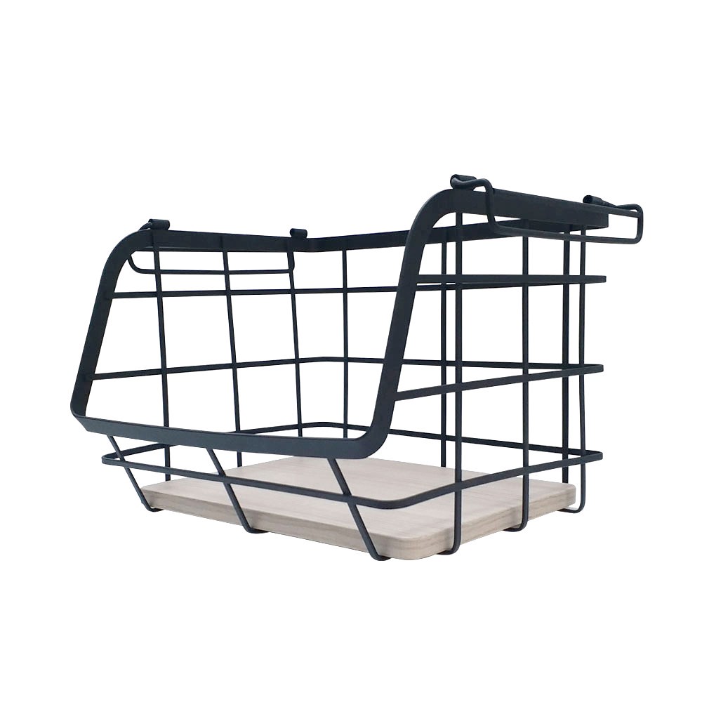 slide 2 of 6, allen + roth 11.18-in W x 8.43-in H x 9.8-in D 1 -Tier Freestanding Black MDF Can rack, 1 ct