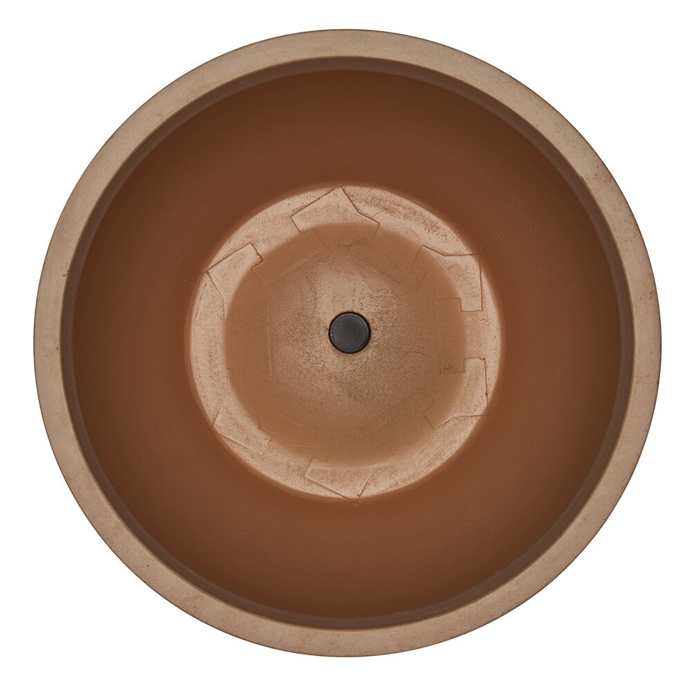 slide 2 of 5, allen + roth Round 9.5-in W x 9.5-in L Off-white Mixed/Composite Indoor/Outdoor Planter, 1 ct