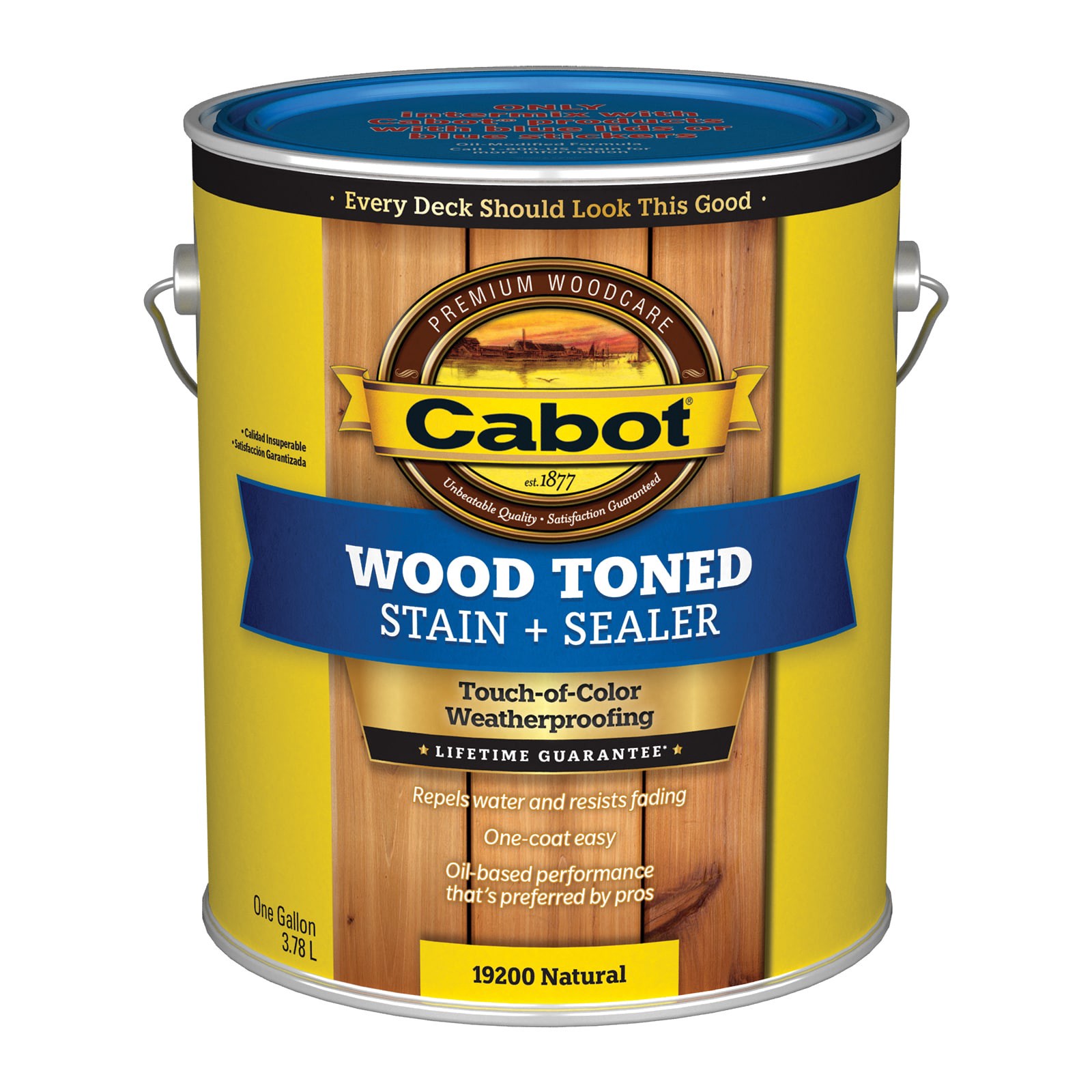 slide 3 of 6, Cabot Wood Toned Pre-Tinted Nautral Transparent Exterior Wood Stain and Sealer in One ( 1-gallon ), 1 ct
