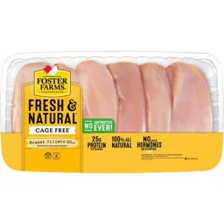 Foster Farms Fresh & Natural USDA Chicken Breast Fillets - 2.1-4.6lbs - price per lb