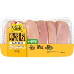 Foster Farms Fresh & Natural USDA Chicken Breast Fillets - 2.1-4.6lbs - price per lb