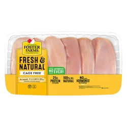 Foster Farms Fresh & Natural USDA Chicken Breast Fillets - 2.1-4.6lbs - price per lb
