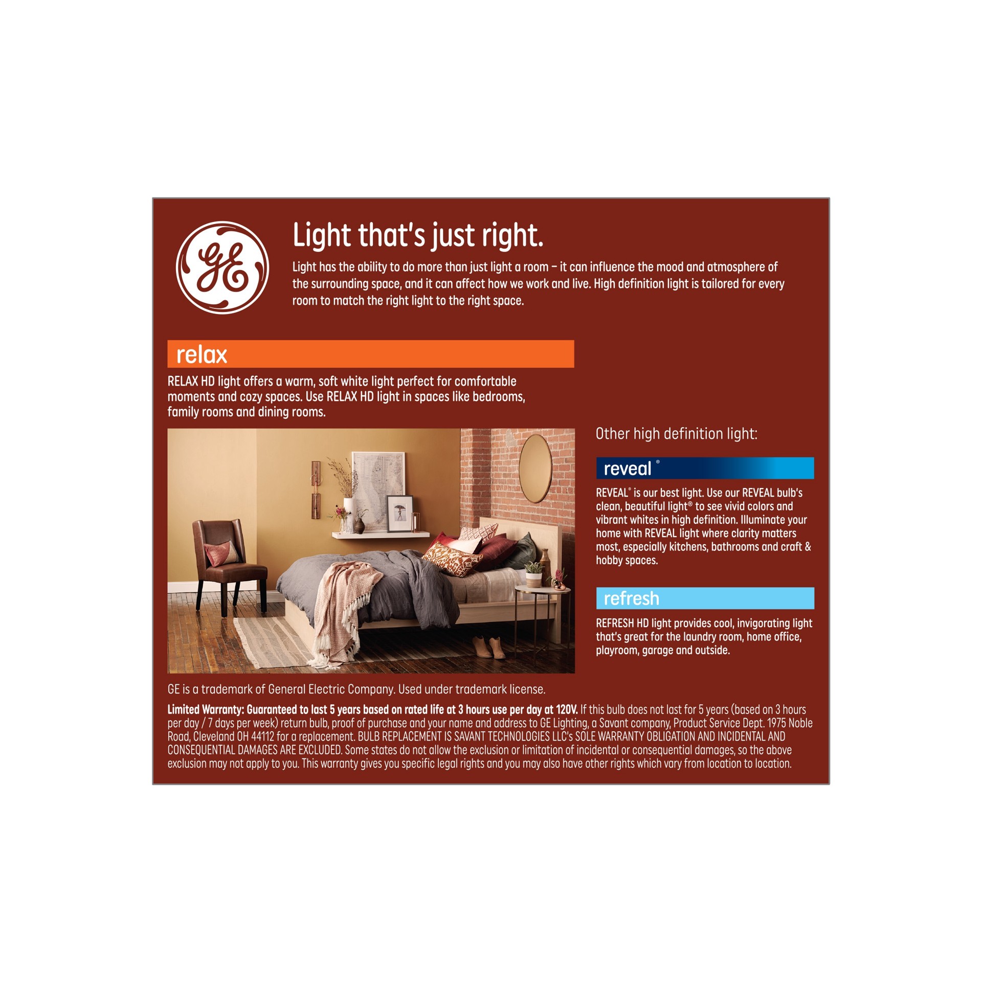 slide 5 of 6, GE Relax HD 100 -Watt EQ A19 Soft white Medium base (E-26) Dimmable LED General purpose Light Bulb 2 -Pack, 1 ct