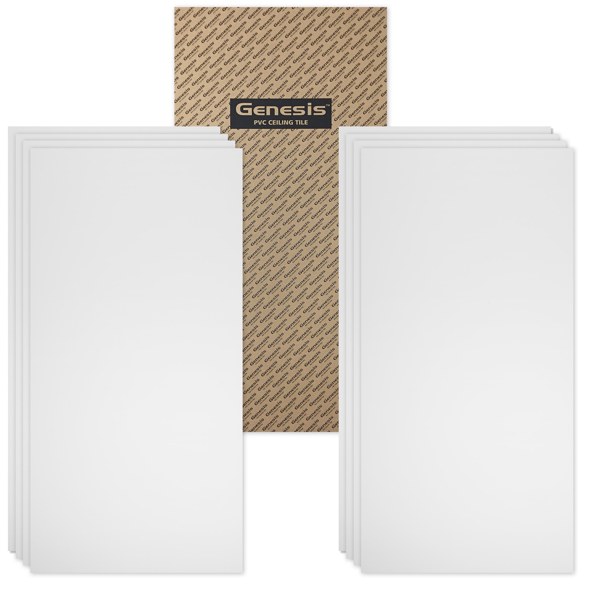 slide 4 of 6, Genesis 4-ft x 2-ft Smooth Pro White PVC Drop Ceiling Tile (1-Pack, 8-sq ft / Case), 1 ct