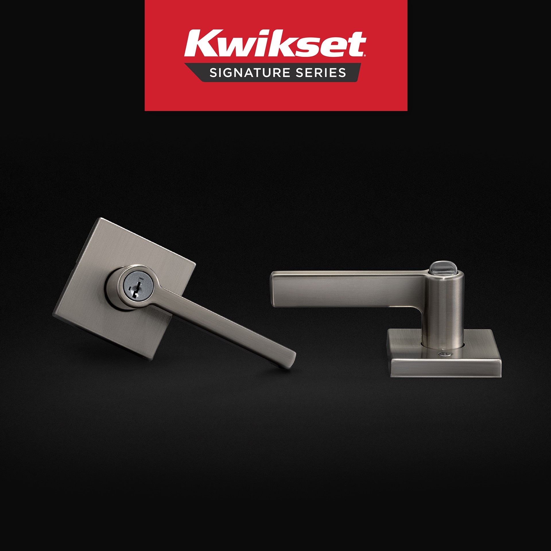 slide 2 of 6, Kwikset Signature Series Halifax Satin Nickel Exterior Keyed Entry Door Handle ft. SmartKey Security, 1 ct