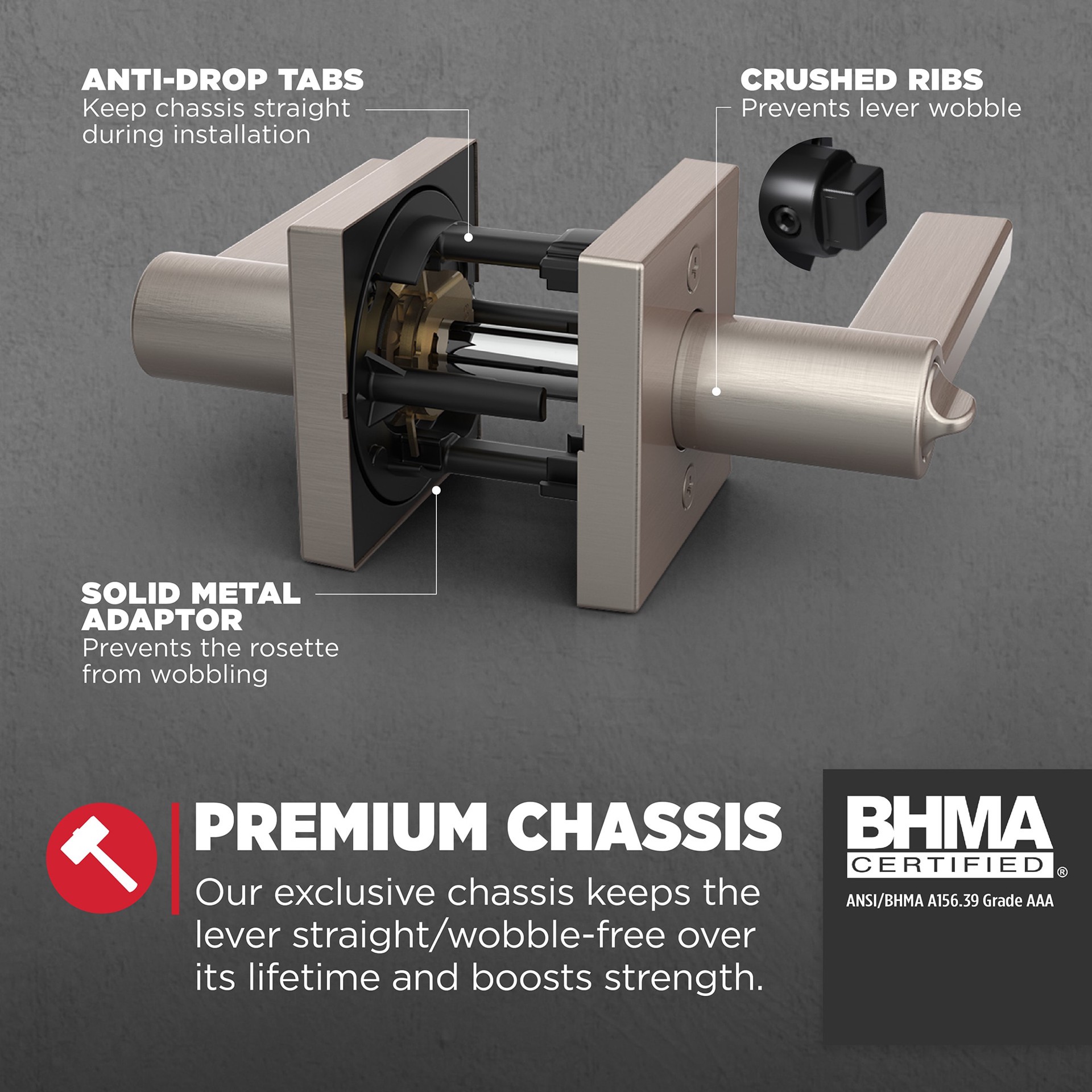 slide 4 of 6, Kwikset Signature Series Halifax Satin Nickel Exterior Keyed Entry Door Handle ft. SmartKey Security, 1 ct