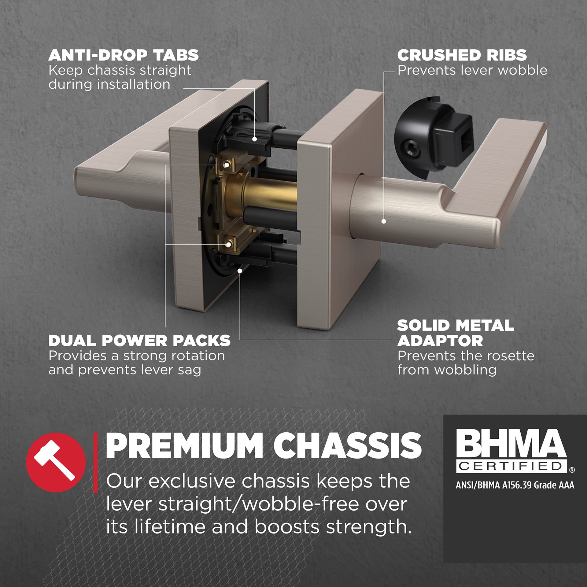 slide 4 of 6, Kwikset Signature Series Halifax Square Satin Nickel Interior or Hall/Closet Passage Door Handle, 1 ct