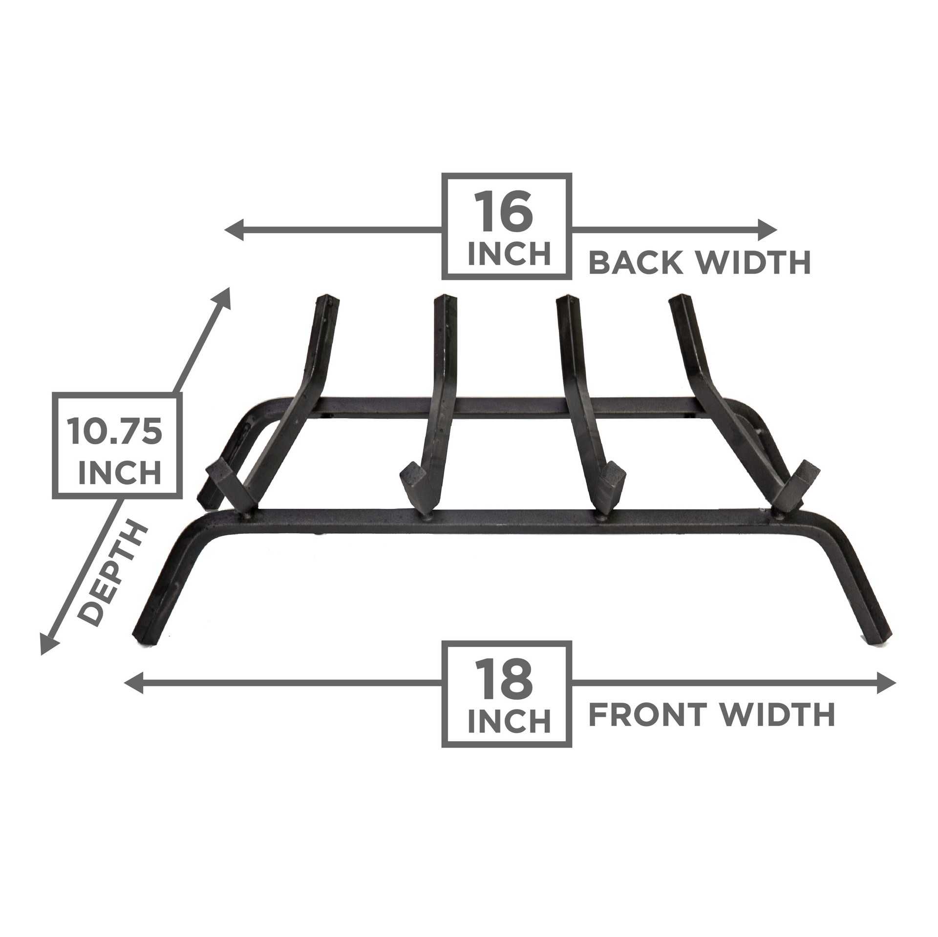 slide 2 of 6, Style Selections 1/2-in Steel 16-in 4- Fireplace Grate, 1 ct