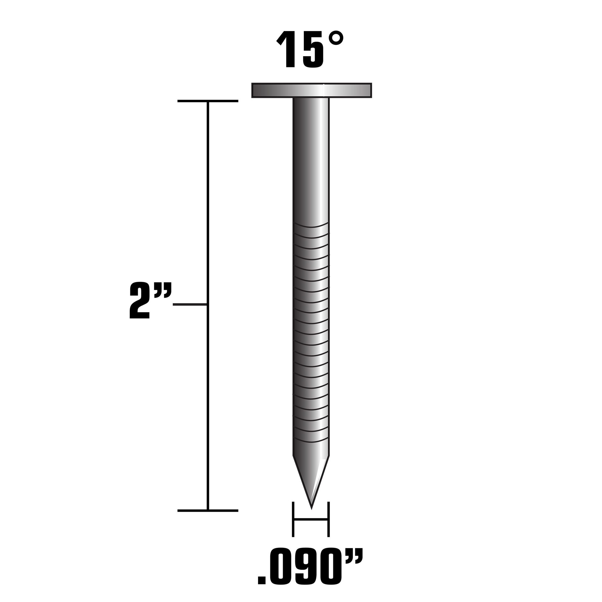 slide 2 of 5, Metabo HPT 2-in 15 -Degree Stainless steel Ring Shank Wire Collated Siding Nails 900 -Per Box, 1 ct