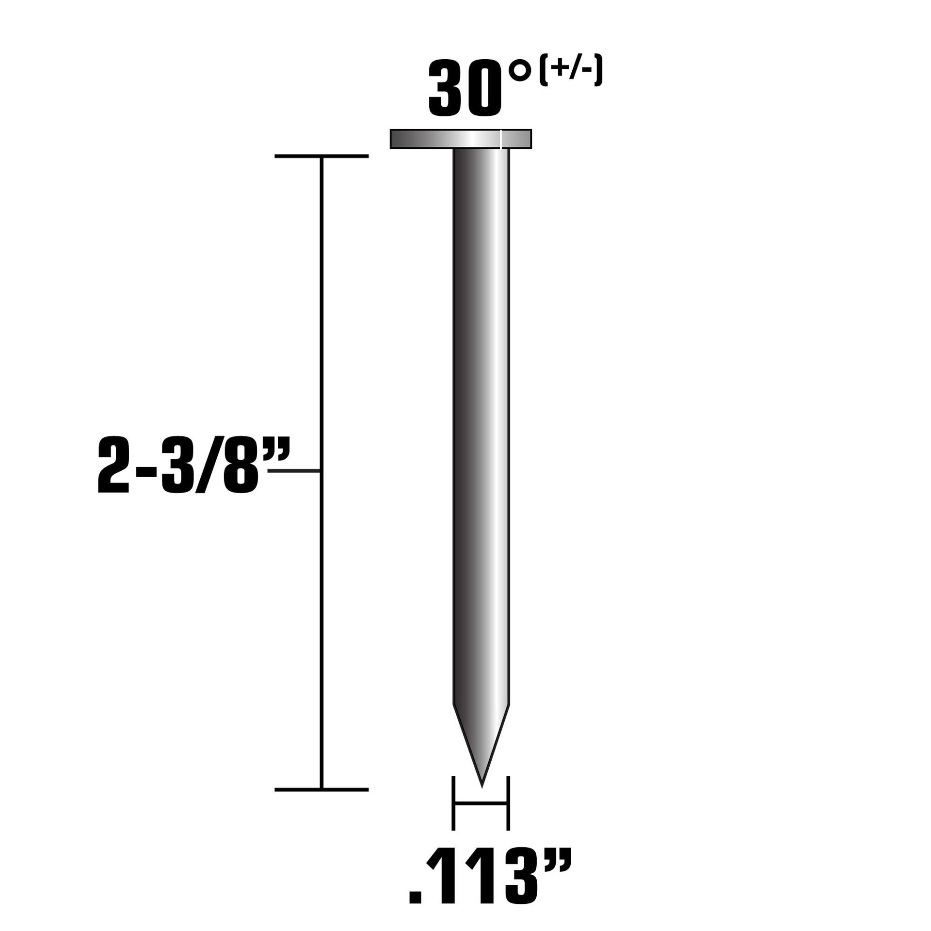 slide 2 of 6, Metabo HPT 2-3/8-in x 0.113-in 30 -Degree 7d Bright Smooth Shank Collated Framing nails ( 2000 -Per Box ), 1 ct