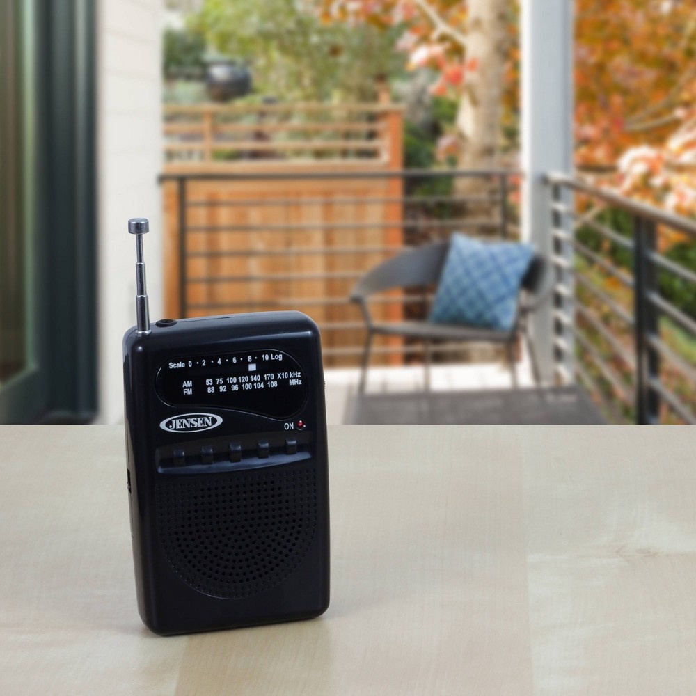 slide 3 of 5, JENSEN AM/FM Pocket Radio - Black (MR-80), 1 ct