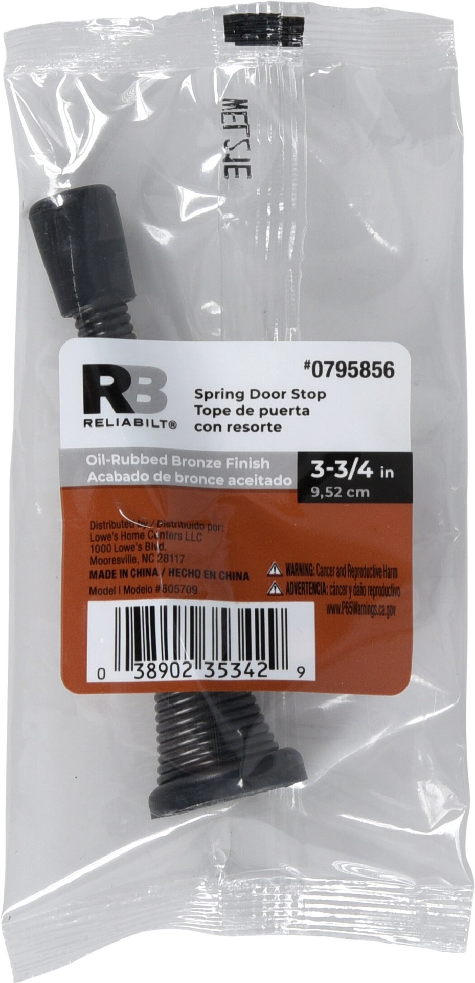 slide 5 of 6, RELIABILT 3-3/4-in Oil-rubbed bronze Spring Door Stop, 1 ct