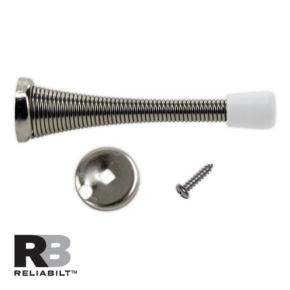 slide 2 of 6, RELIABILT 3-3/4-in Satin nickel Spring Door Stop, 1 ct