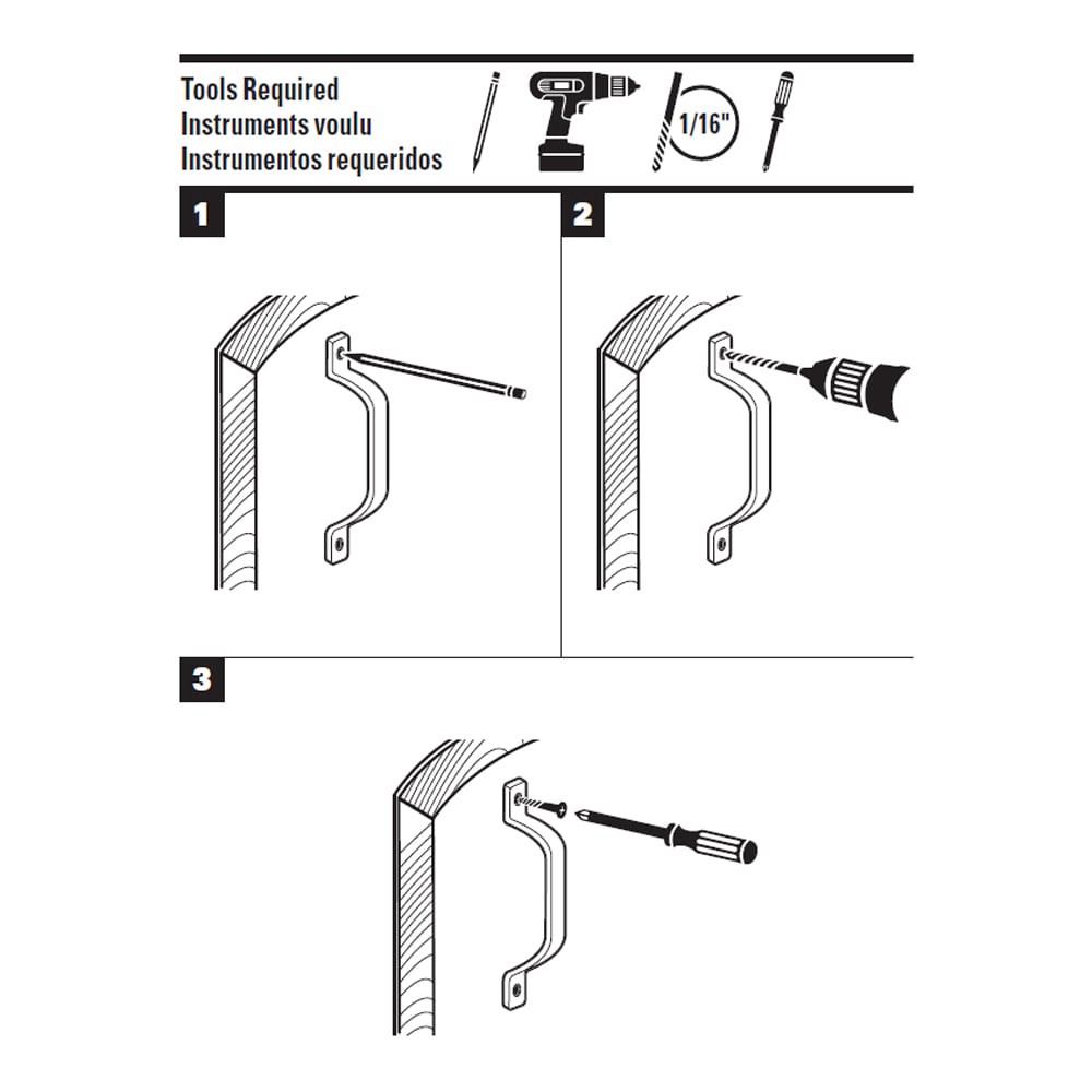 slide 5 of 6, RELIABILT Matte White Screen/Storm door Replacement Pull handle, 1 ct