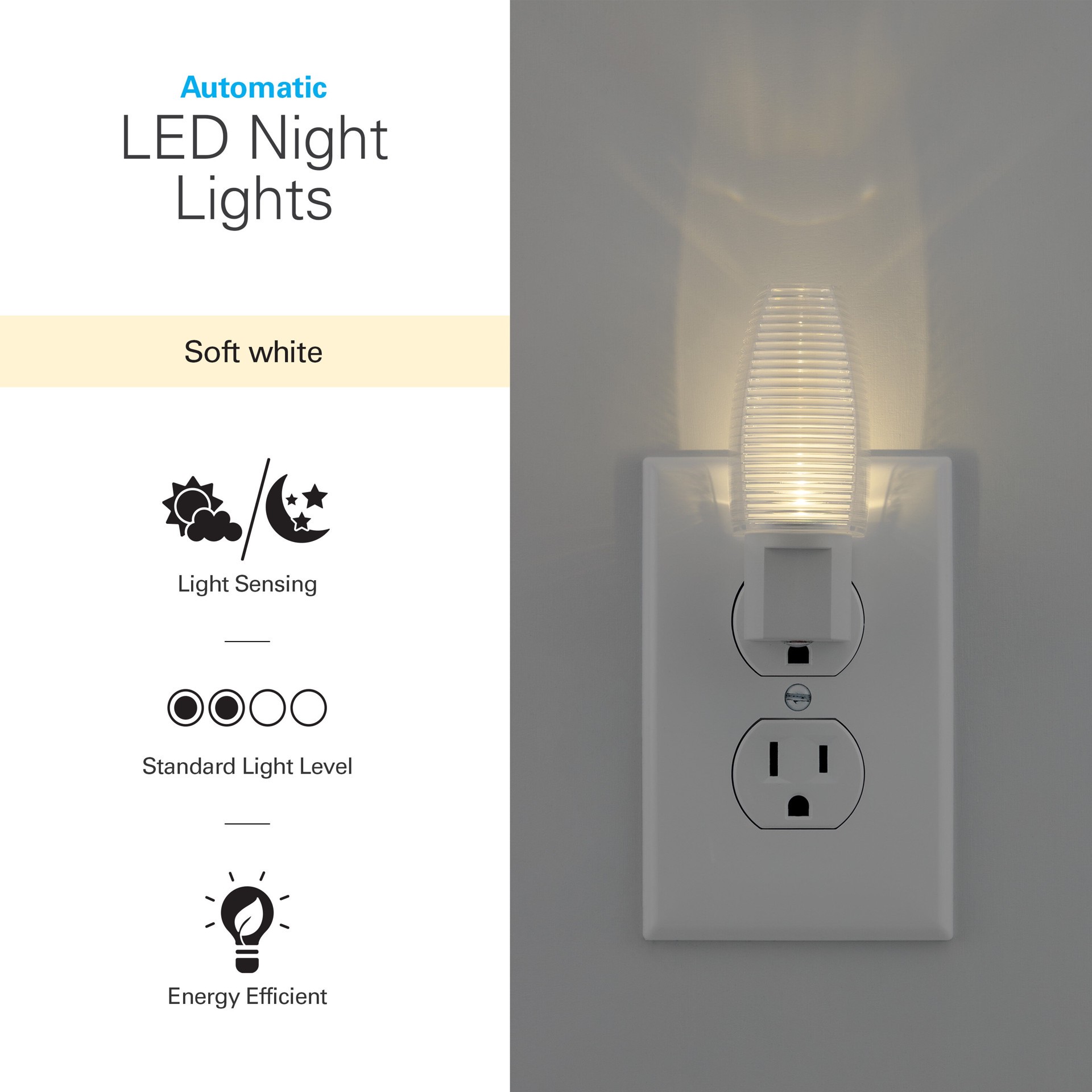 slide 4 of 6, Enbrighten 2 -Pack White LED Auto On/Off Night Light, 1 ct