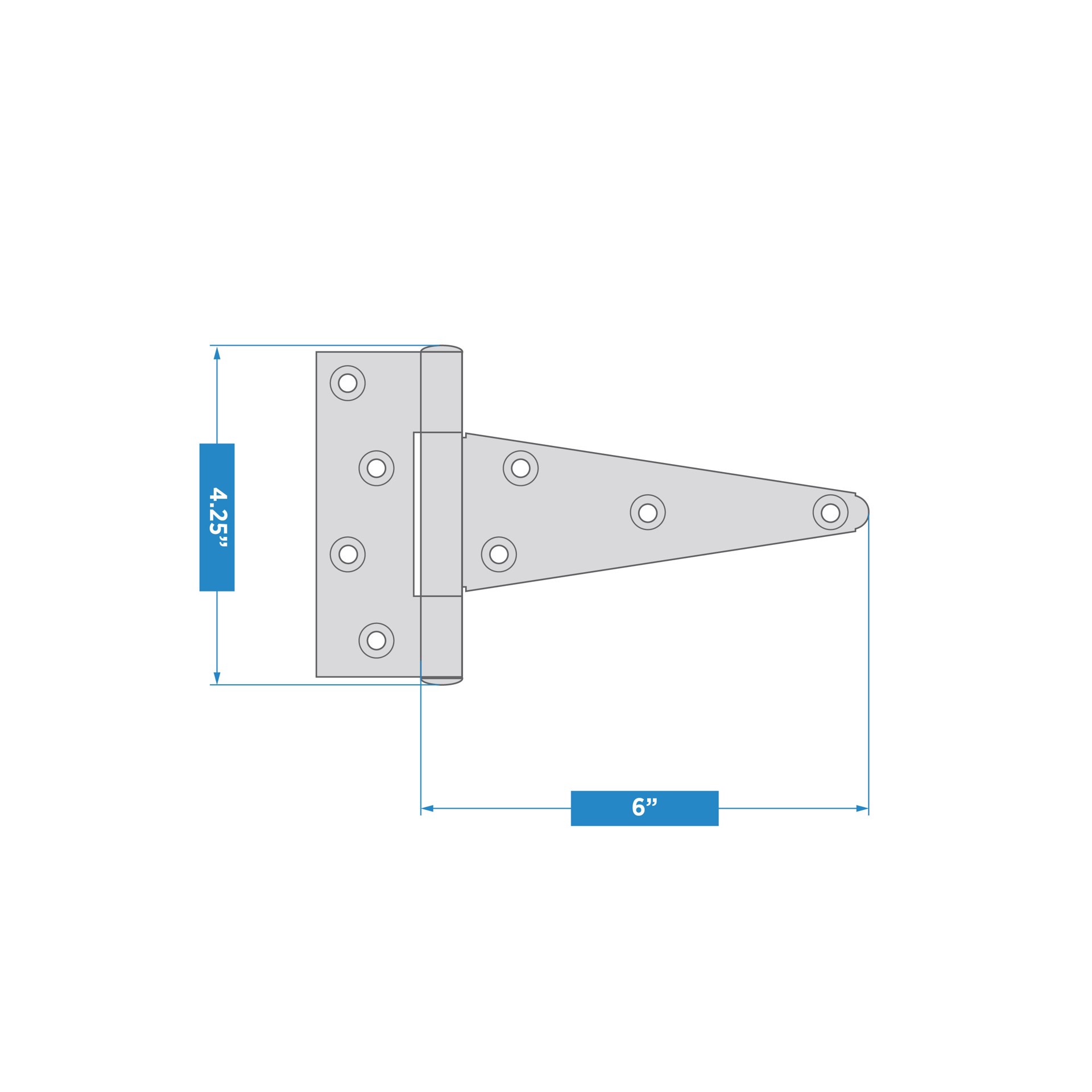 slide 4 of 6, National Hardware 4-1/4-in H Black T-shaped Interior/Exterior Door Hinge 2 -Pack, 1 ct