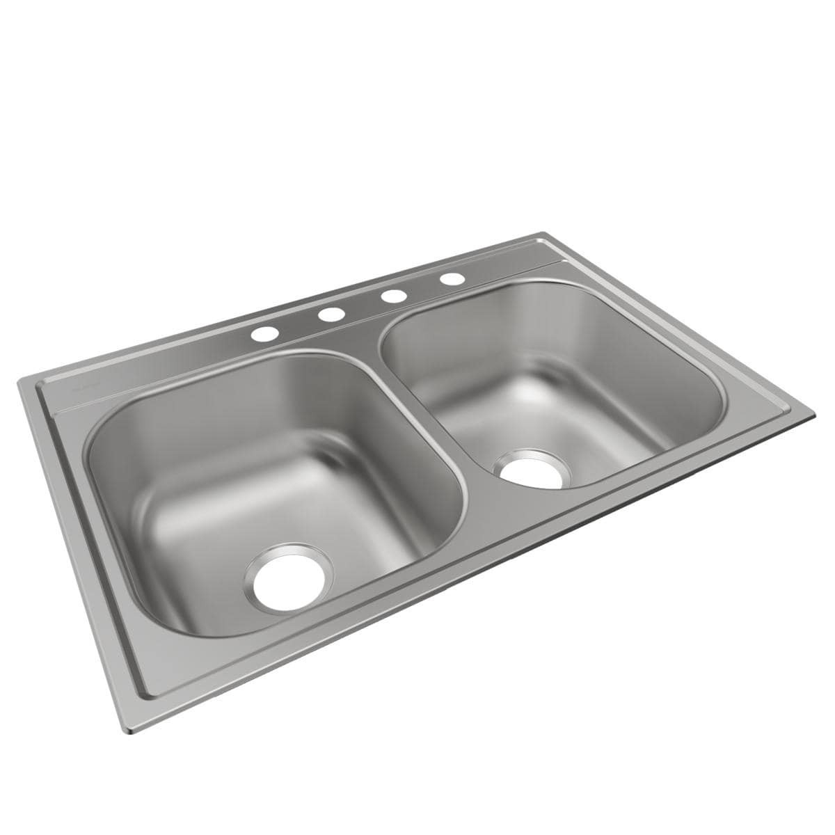 slide 3 of 6, Elkay Dayton Drop-in 33-in x 22-in Stainless steel Double equal bowl 20 -Gauge Kitchen Sink, 1 ct