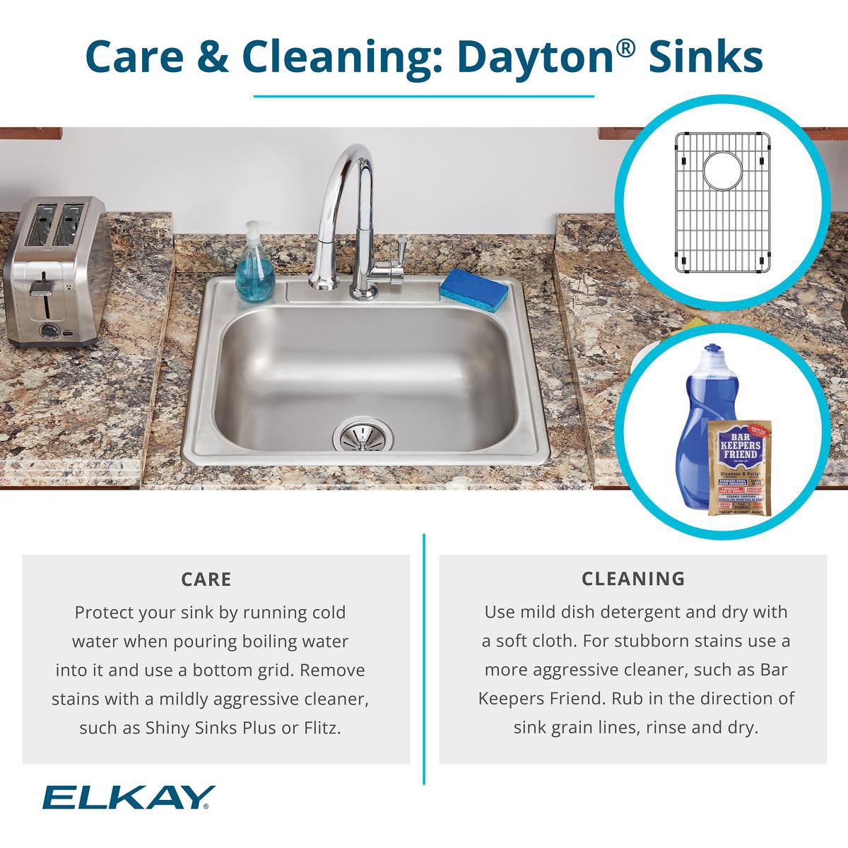slide 6 of 6, Elkay Dayton Drop-in 33-in x 22-in Stainless steel Double equal bowl 20 -Gauge Kitchen Sink, 1 ct