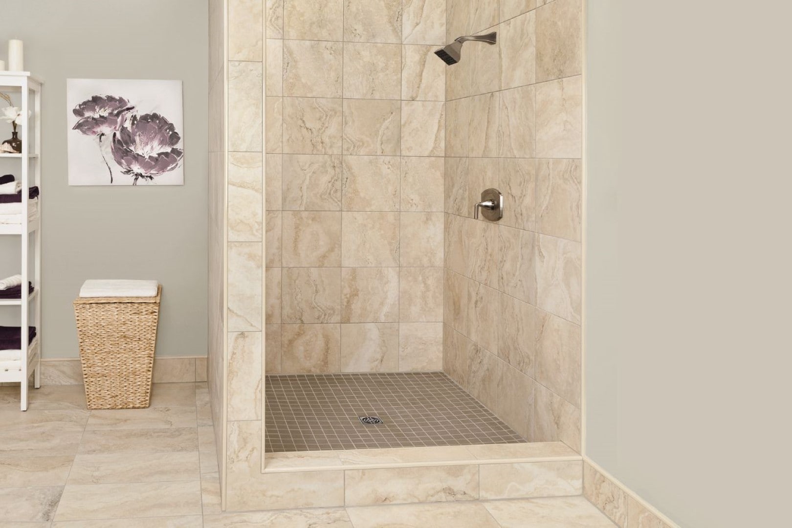 slide 3 of 4, Schluter Systems Kerdi-Shower-T/-TS/-TT 48.0-in W x 48.0-in L Center Orange Square Shower Pan Base with, 1 ct