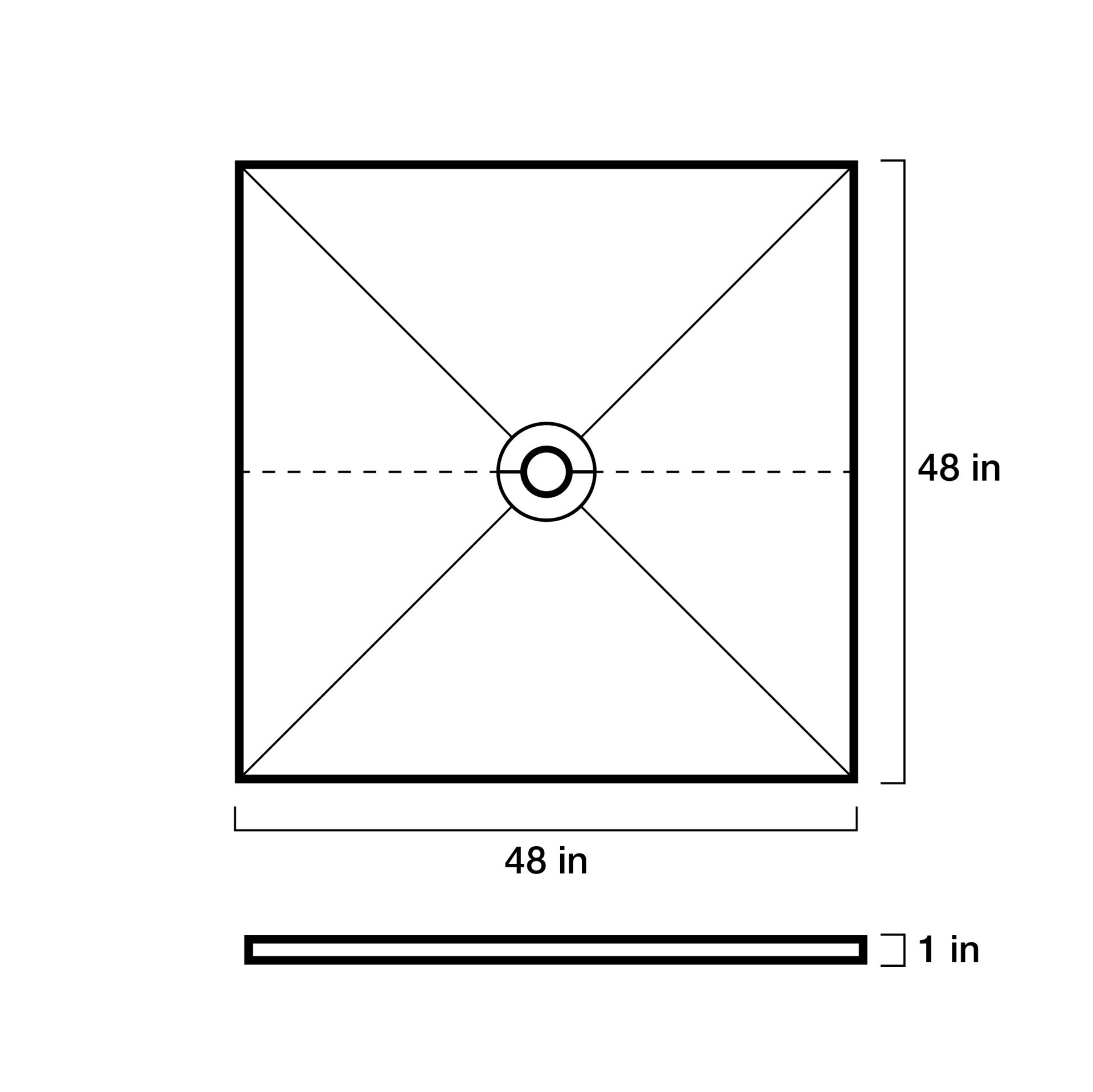 slide 4 of 4, Schluter Systems Kerdi-Shower-T/-TS/-TT 48.0-in W x 48.0-in L Center Orange Square Shower Pan Base with, 1 ct