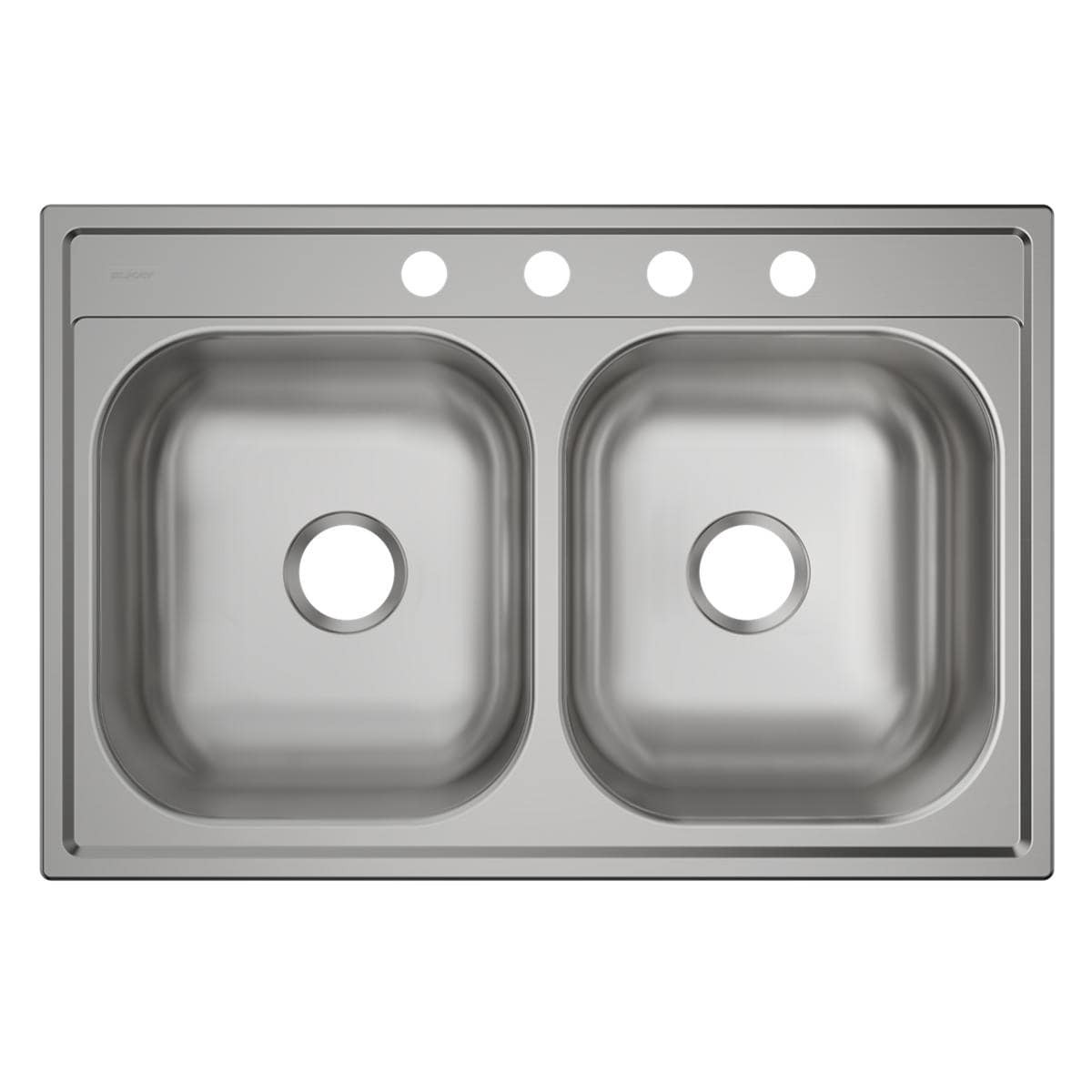 slide 2 of 6, Elkay Dayton Drop-in 33-in x 22-in Stainless steel Double equal bowl 22 -Gauge Kitchen Sink, 1 ct