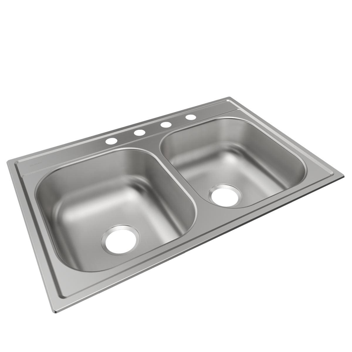 slide 3 of 6, Elkay Dayton Drop-in 33-in x 22-in Stainless steel Double equal bowl 22 -Gauge Kitchen Sink, 1 ct