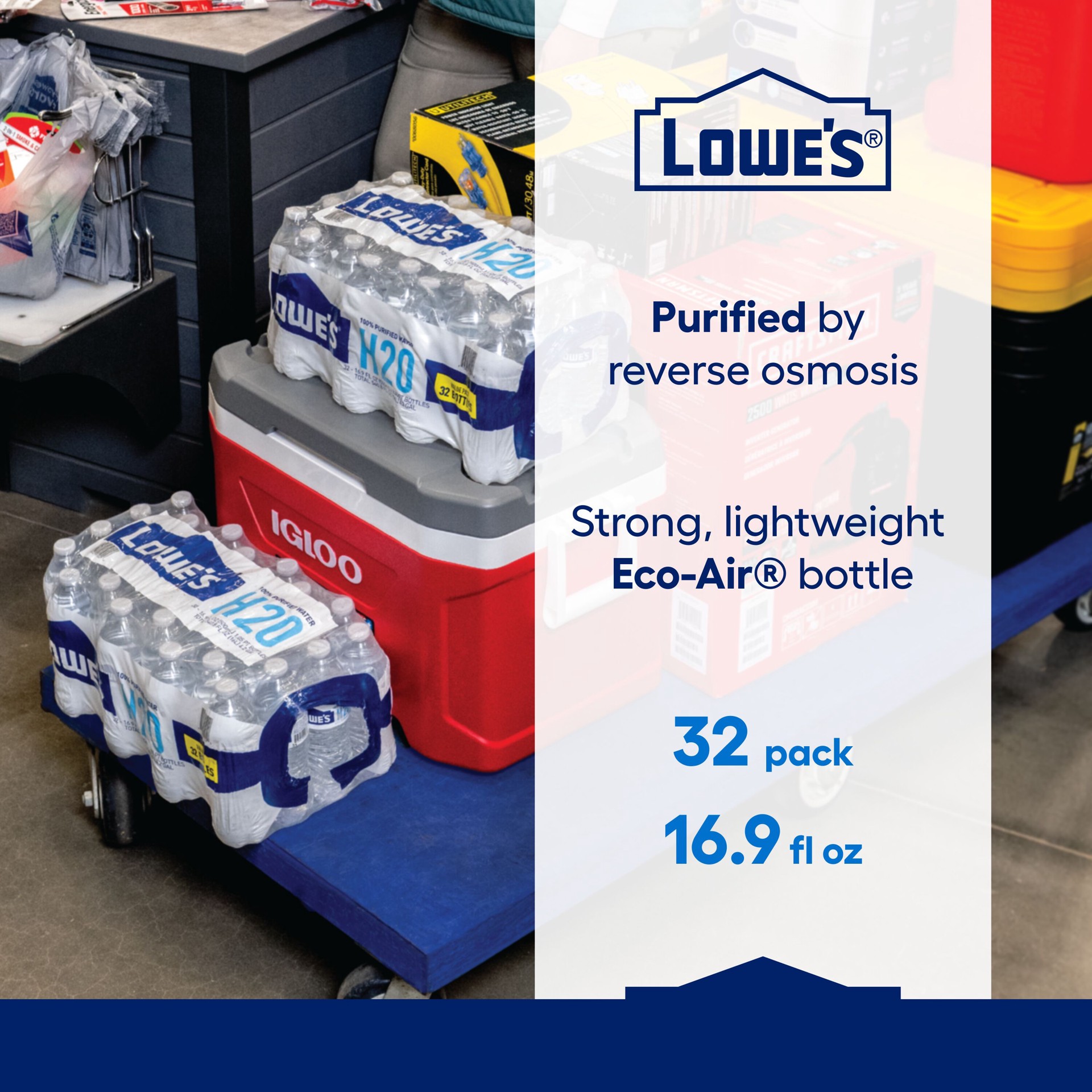 slide 2 of 2, Lowe's 32 -Pack 16.9-fl oz Purified Bottled Water, 1 ct