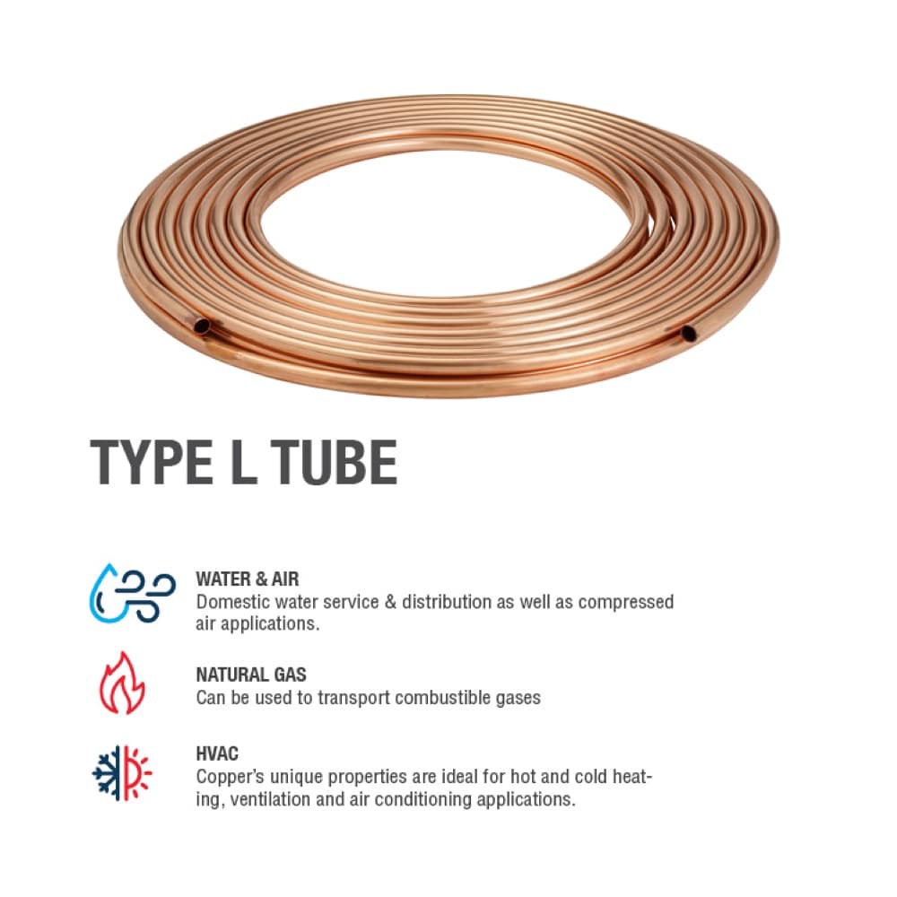 slide 4 of 6, Streamline 1/2-in x 20-ft Soft Copper Type L Coil, 1 ct