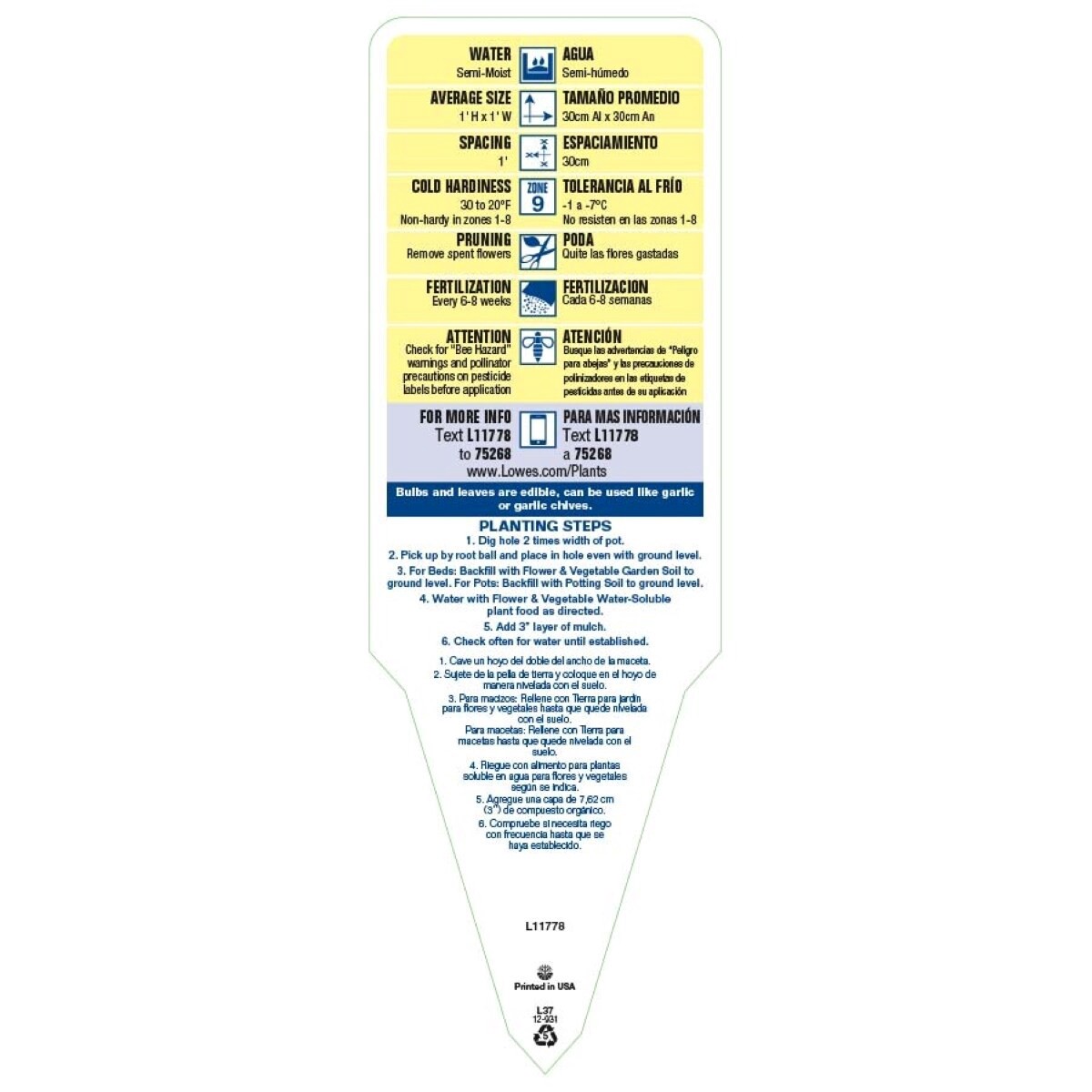 slide 4 of 4, Lowe's Pink Wild Garlic Plant in 2.5-Quart Pot, 1 ct