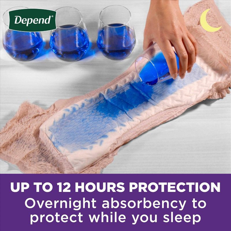 slide 3 of 7, Depend Night Defense Adult Incontinence Underwear for Women - Overnight Absorbency - XL - Blush - 12ct, 12 ct