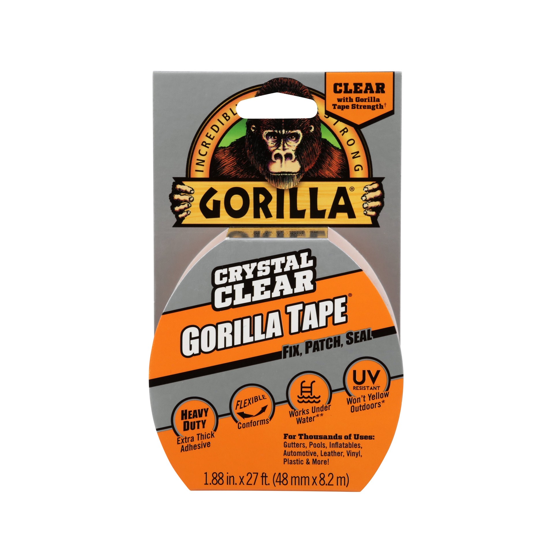 slide 1 of 6, Gorilla Clear Repair Clear Duct Tape 1.88-in x 27 Feet, 1 ct
