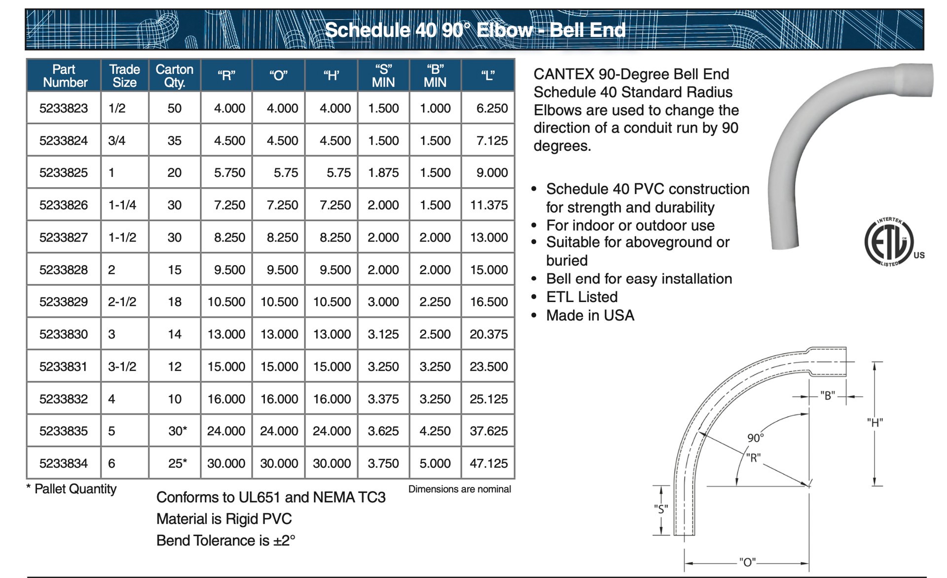 slide 3 of 4, CANTEX 1-1/4-in 90 -Degree Schedule 40, N0 PVC Elbow Elbow Conduit Fittings, 1 ct